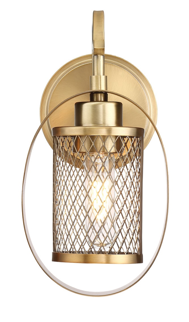 Meridian Lite Trends M90015NB Meridian 6-in W 1 -Light Brushed Brass Mid-century Wall Sconce