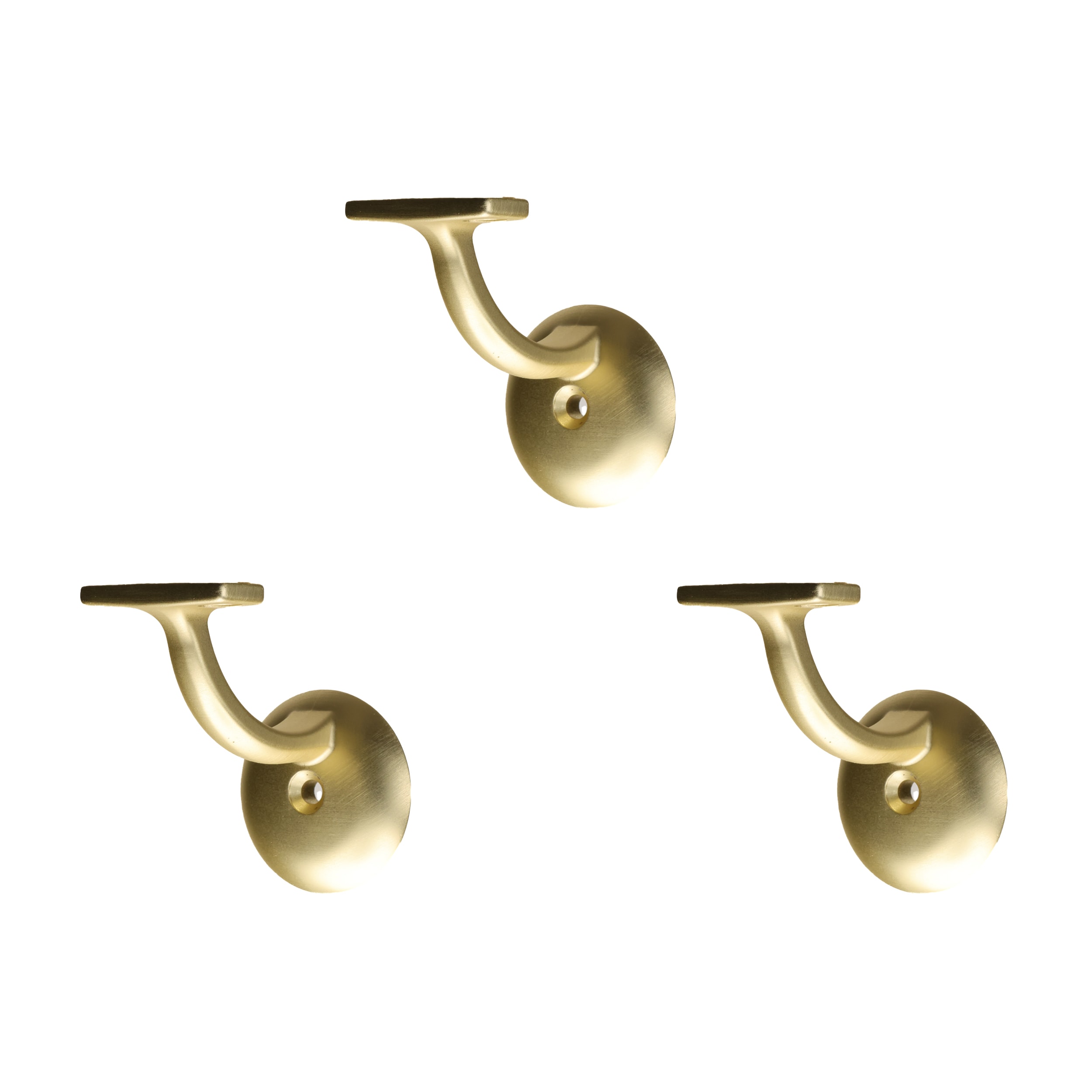 RELIABILT WG3003SG 2.75-Inches x 3-Inches Satin Gold (3-Pack) Finished Zinc alloy Handrail bracket