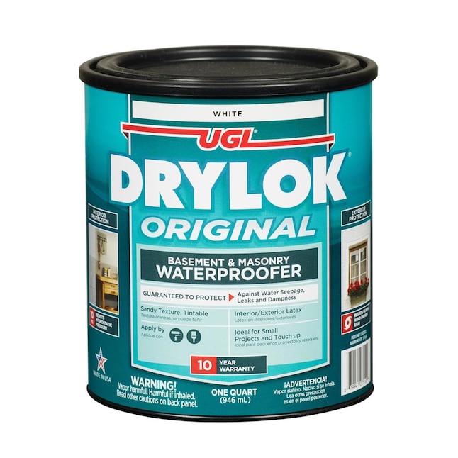 Drylok Original White Flat Solid Latex Textured Waterproofer 1 Quart In The Waterproofers Sealers Department At Com - What Colors Does Drylok Concrete Floor Paint Come In
