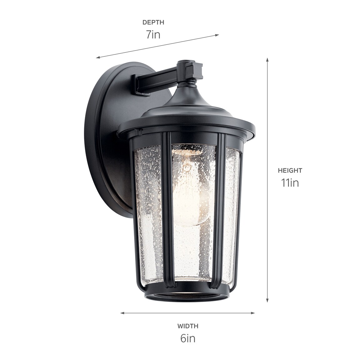Fairfield 11" Black and Bronze Outdoor Wall Sconce