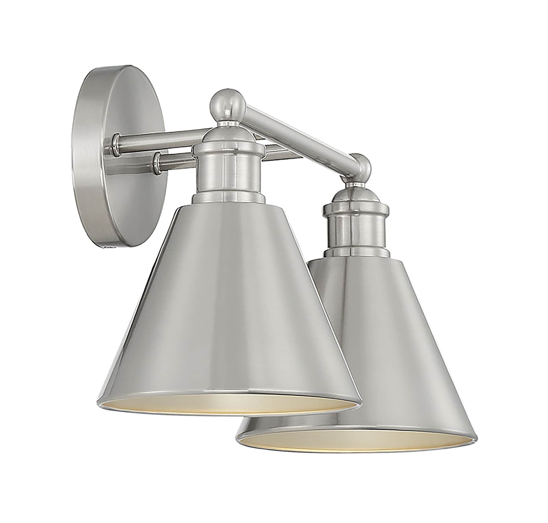 Brushed Nickel 2-Light Modern Farmhouse Vanity Light
