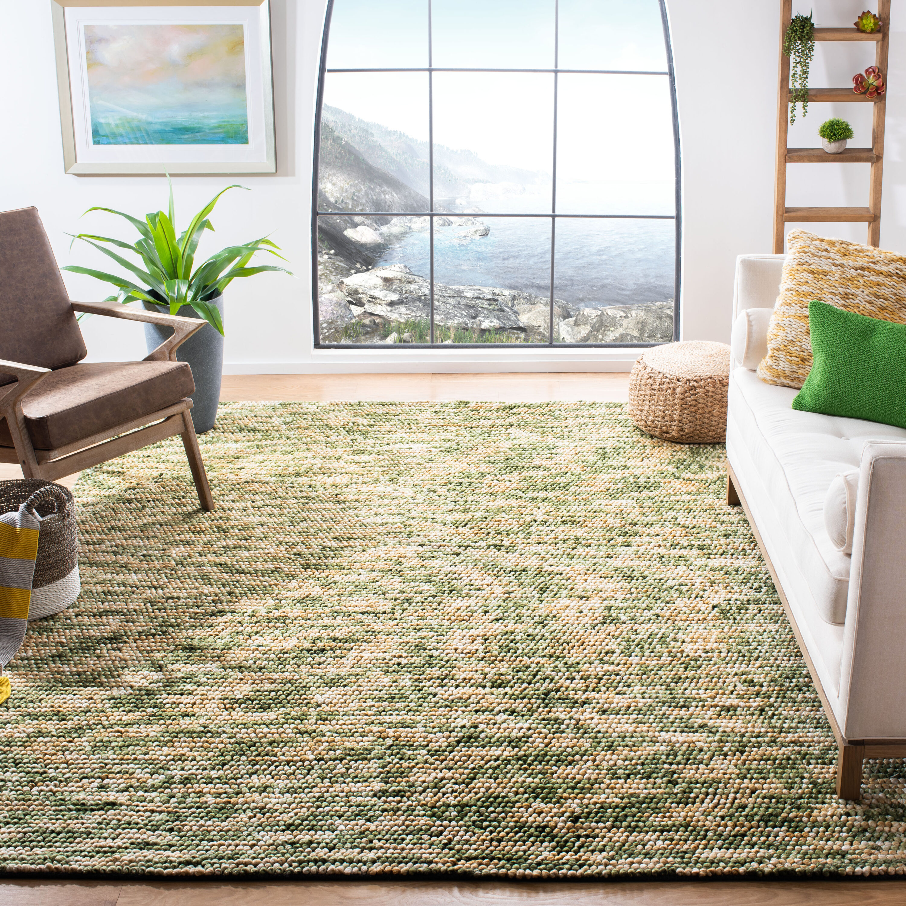  Natura 551 Yellow/Green Solid / Tonal 9ft x 12ft Large Rectangle Rug
