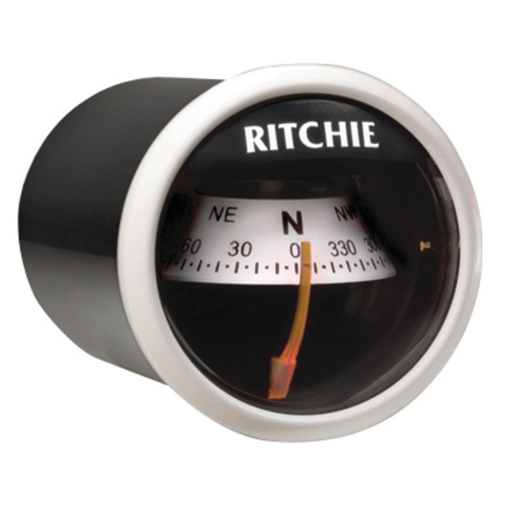 Ritchie Navigation X-21WW Dash Mount Compass- 2 in., White with White Dial