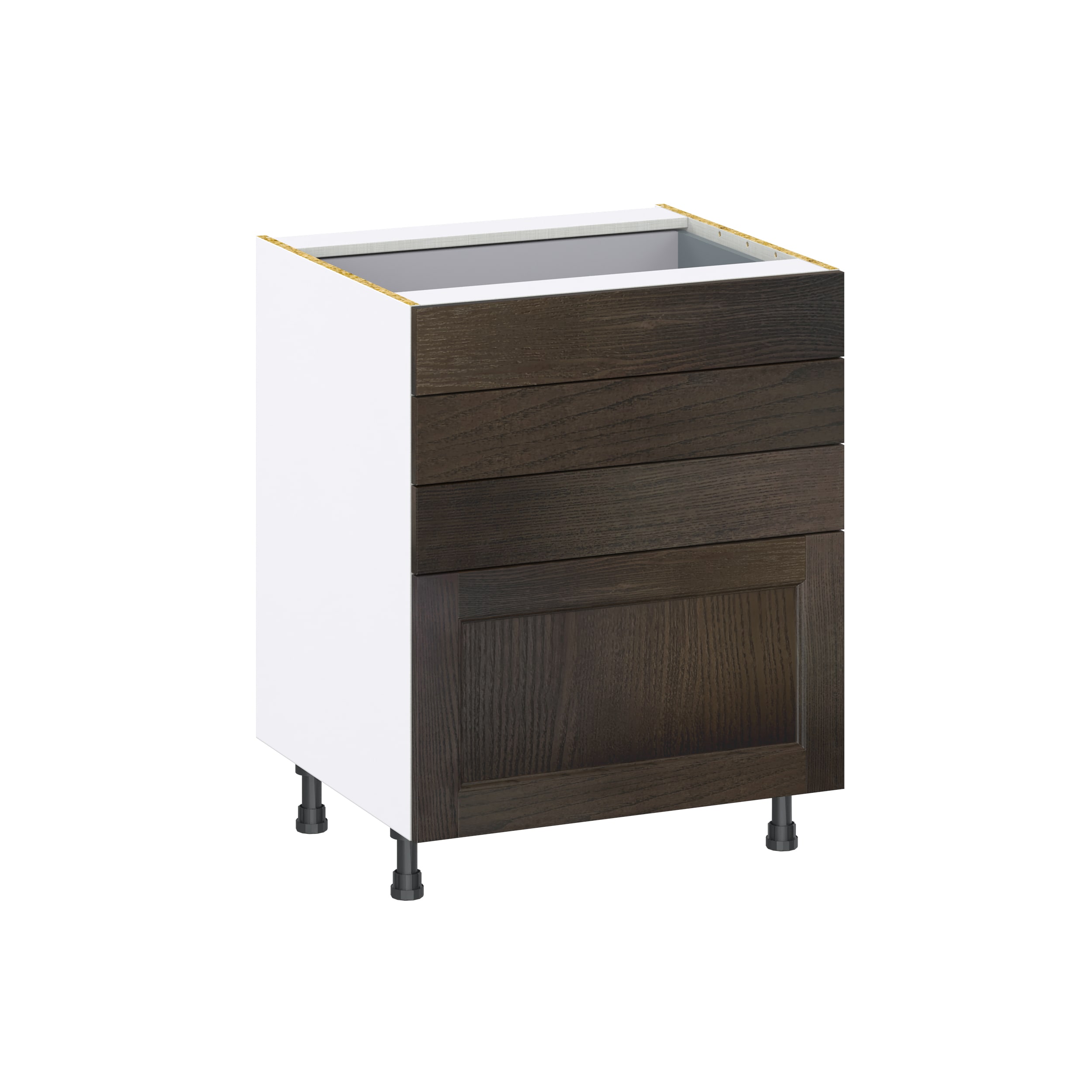 Hugo&Borg Montclaire 24-in W x 34.5-in H x 24-in D Wood 4-Drawer Base Fully Assembled Cabinet (Recessed Panel Style)