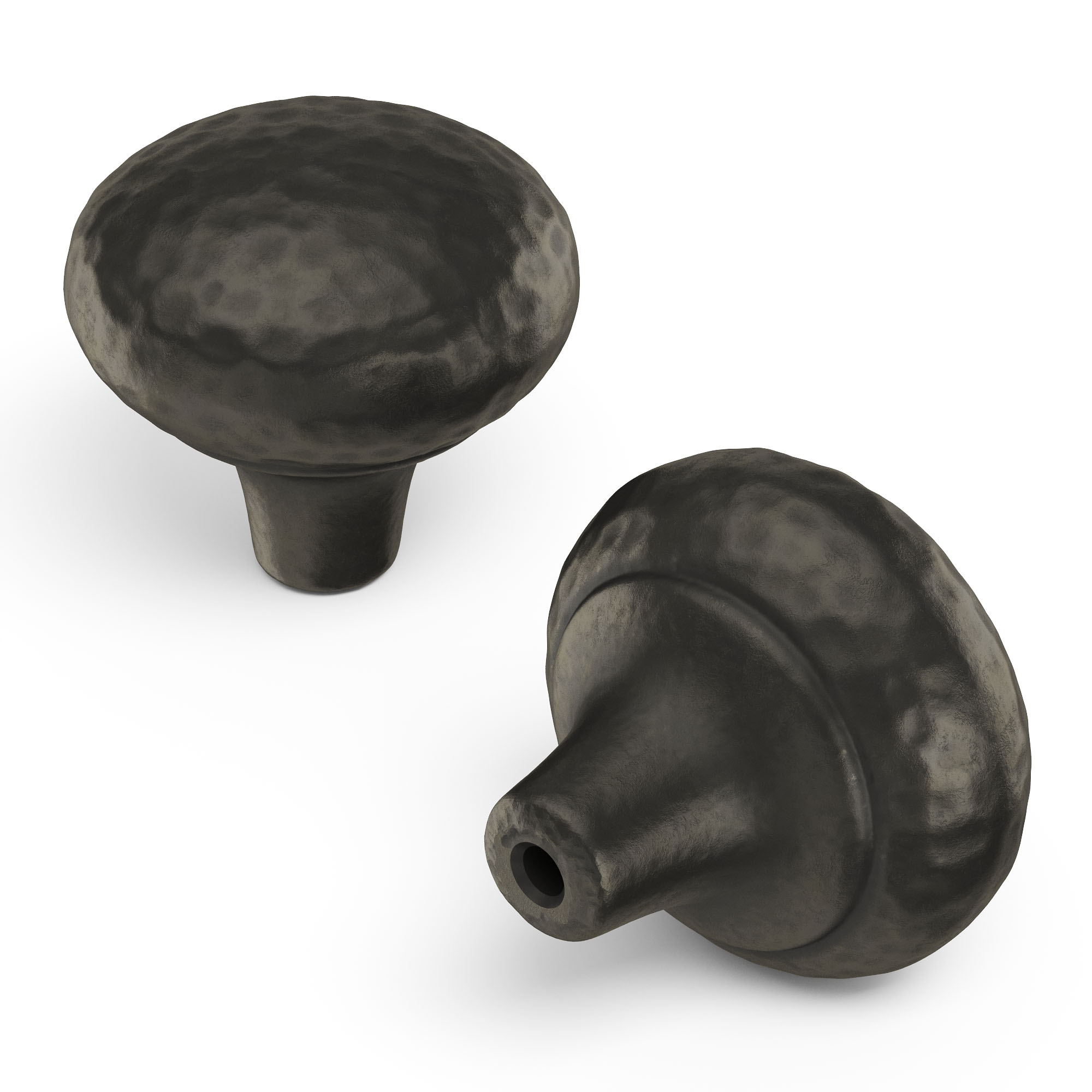 Hickory Hardware P3063-BI-10B Mountain Lodge 1-3/8-in Black Iron Round Craftsman Cabinet Knob 10 -Pack
