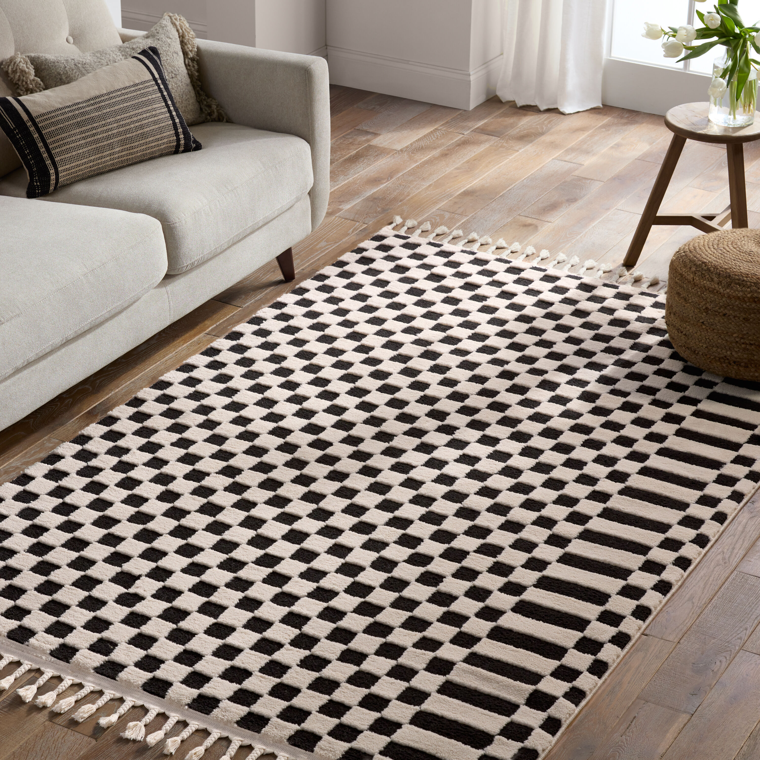 Jaipur Living RUG158988 Jaida 6 x 9 (ft) Loomed Polypropylene Cream Rectangular Indoor Geometric Area rug