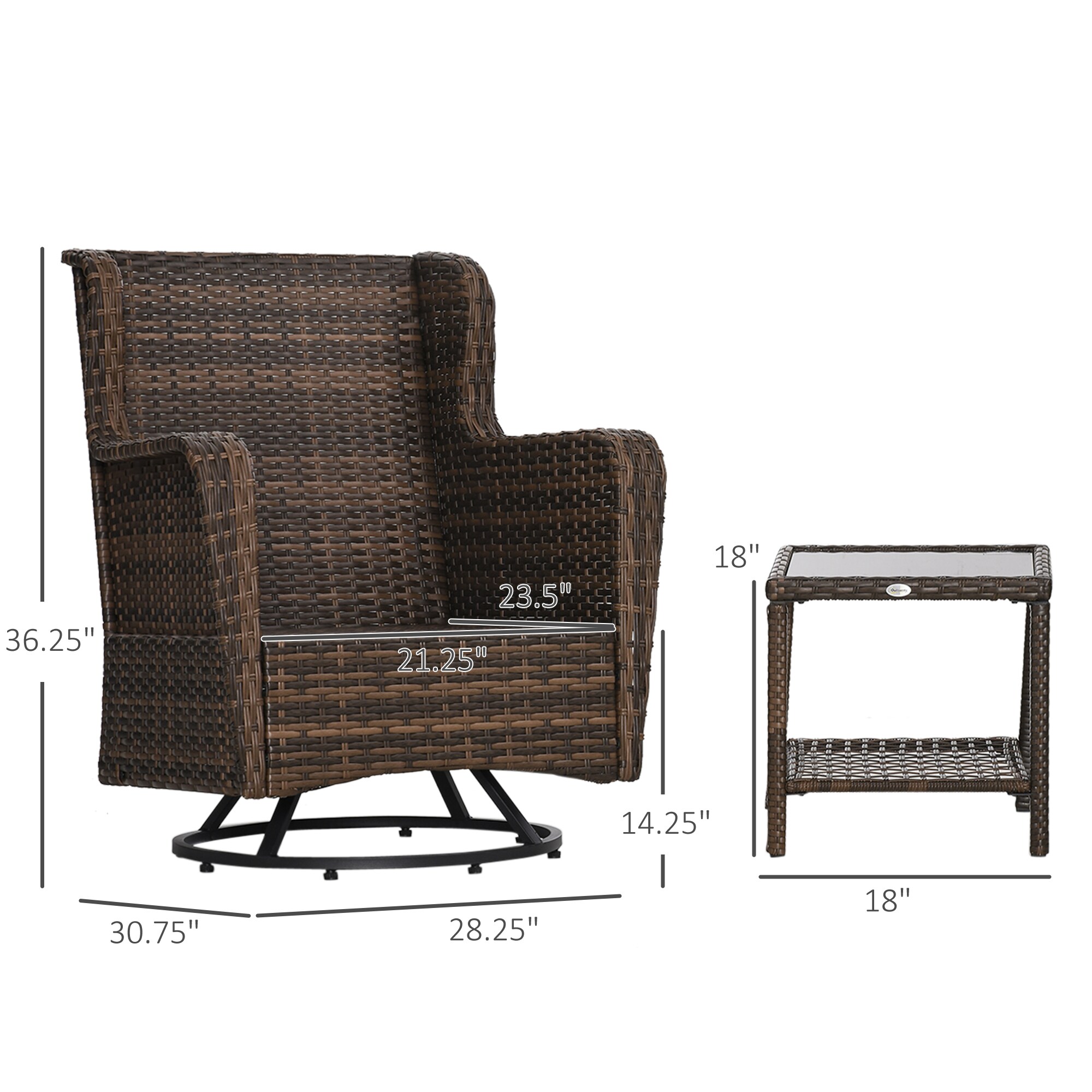 Outsunny 863-113V00MB Patio-Conversation-Sets - View #3