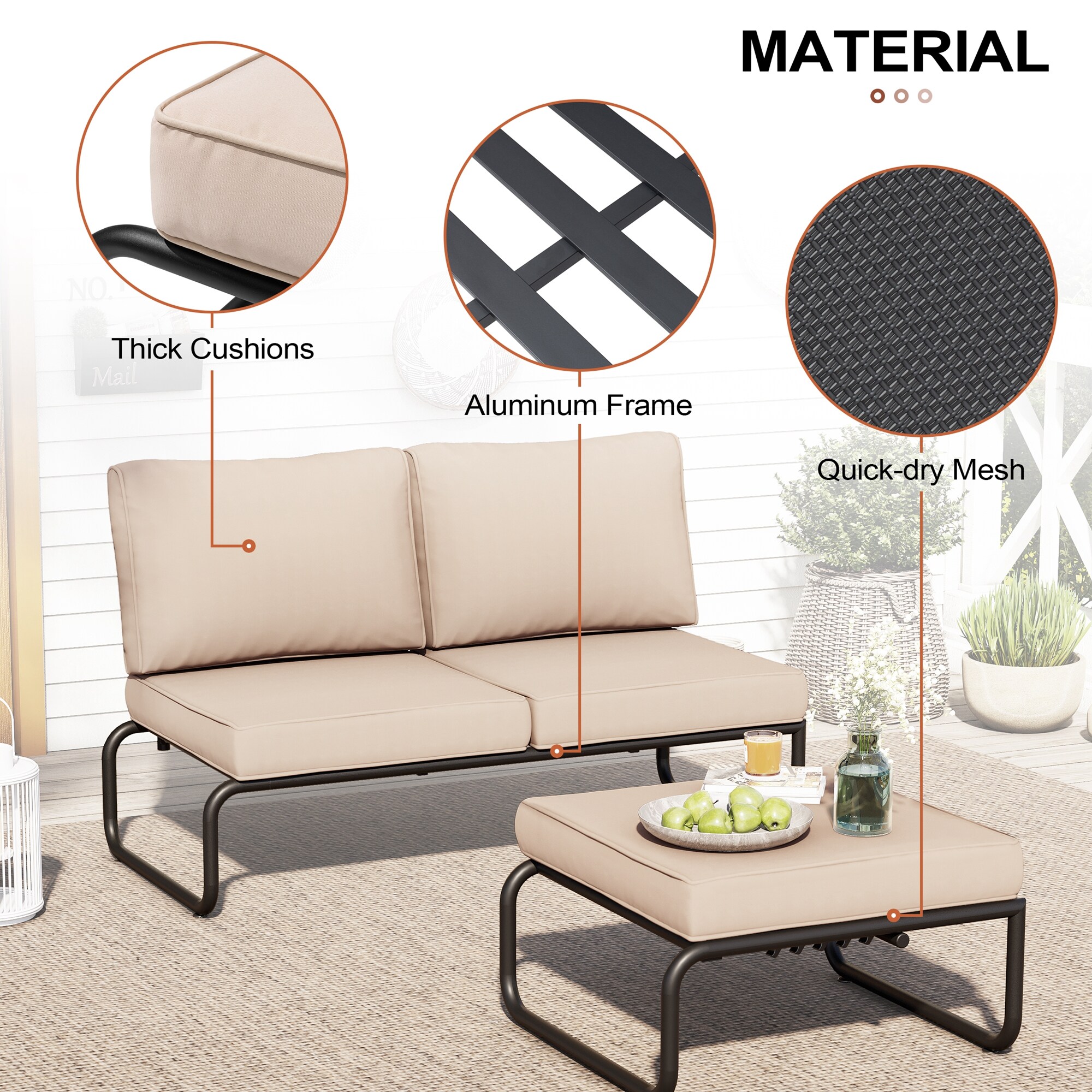 Crestlive Products CL-SF007BEI Patio-Sofas-Daybeds - View #9