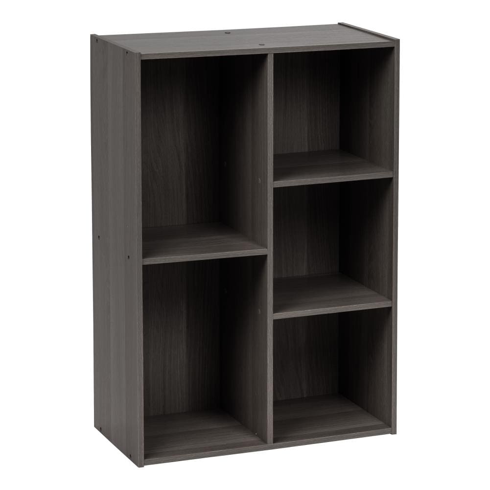 IRIS Gray Wood 5-Shelf Bookcase (23.64-in W x 34.67-in H x 11.43-in D ...
