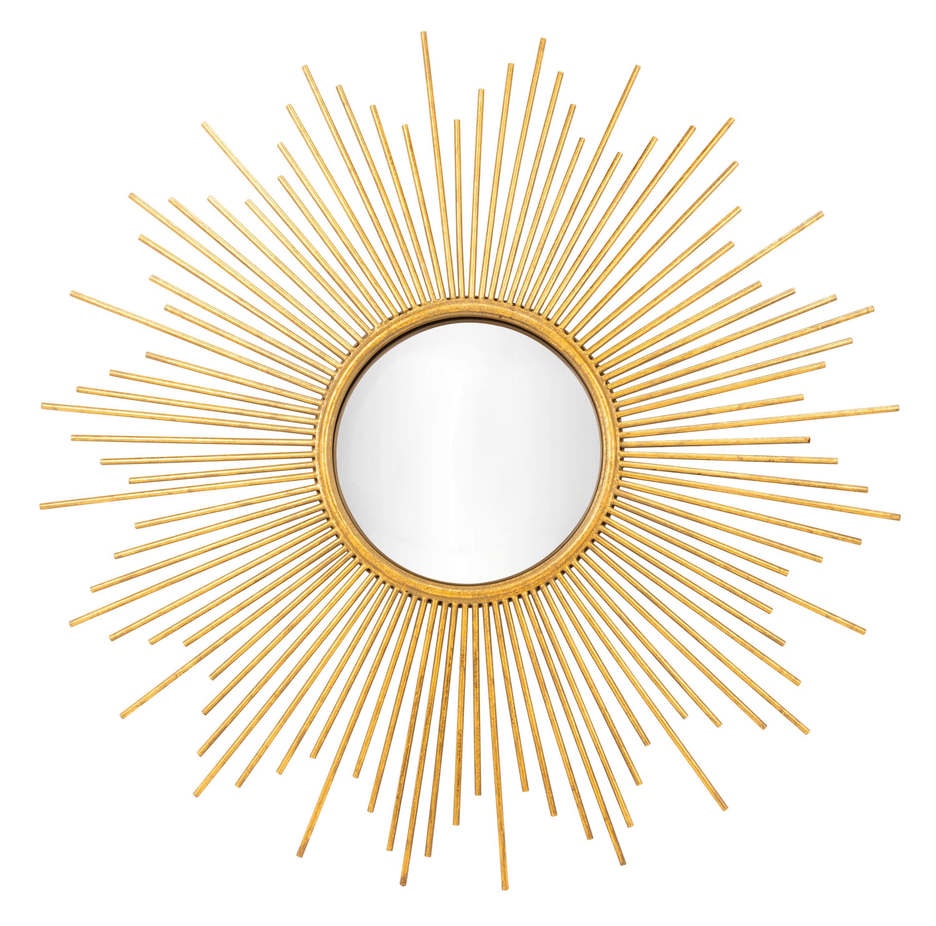 Safavieh MRR3009A Vila 40.5-Inches W x 40.5-Inches H Sunburst Gold Foil Framed Wall Mirror