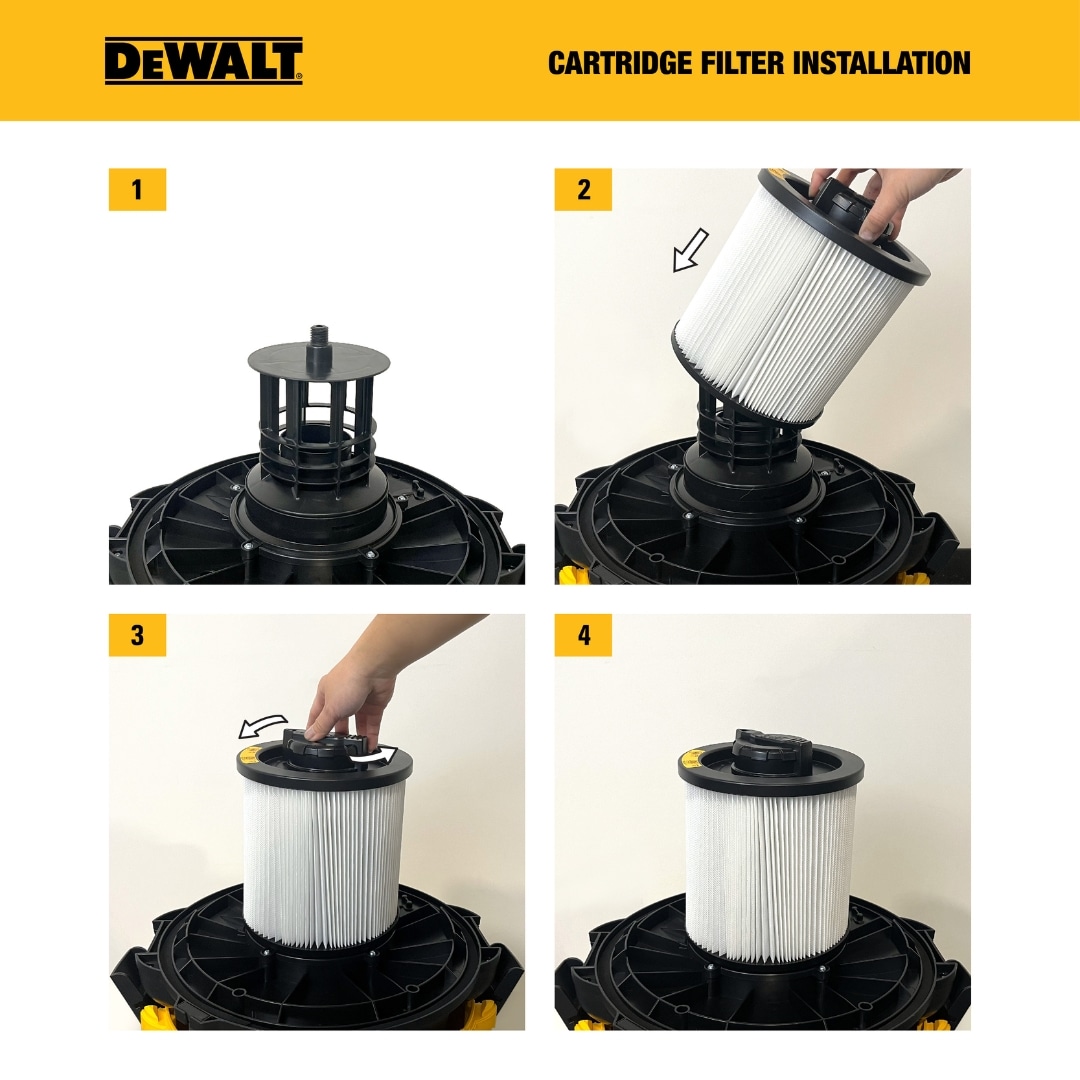 DEWALT Reusable Large Wet Dry HEPA Shop Vacuum Cartridge Filter