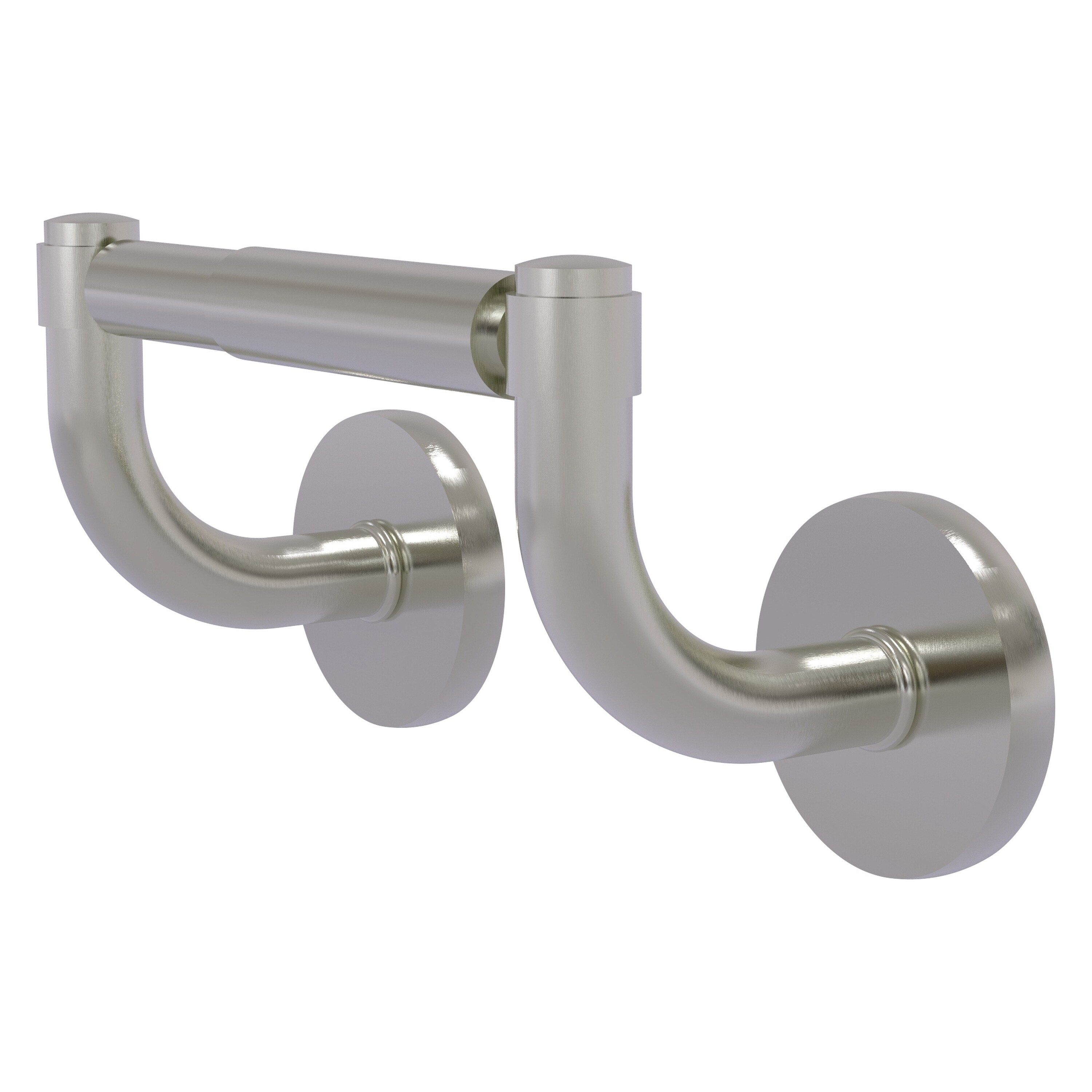 Allied Brass RM-24-SN Remi Satin Nickel Wall mount Double post Toilet Paper Holder 1 -Rolls