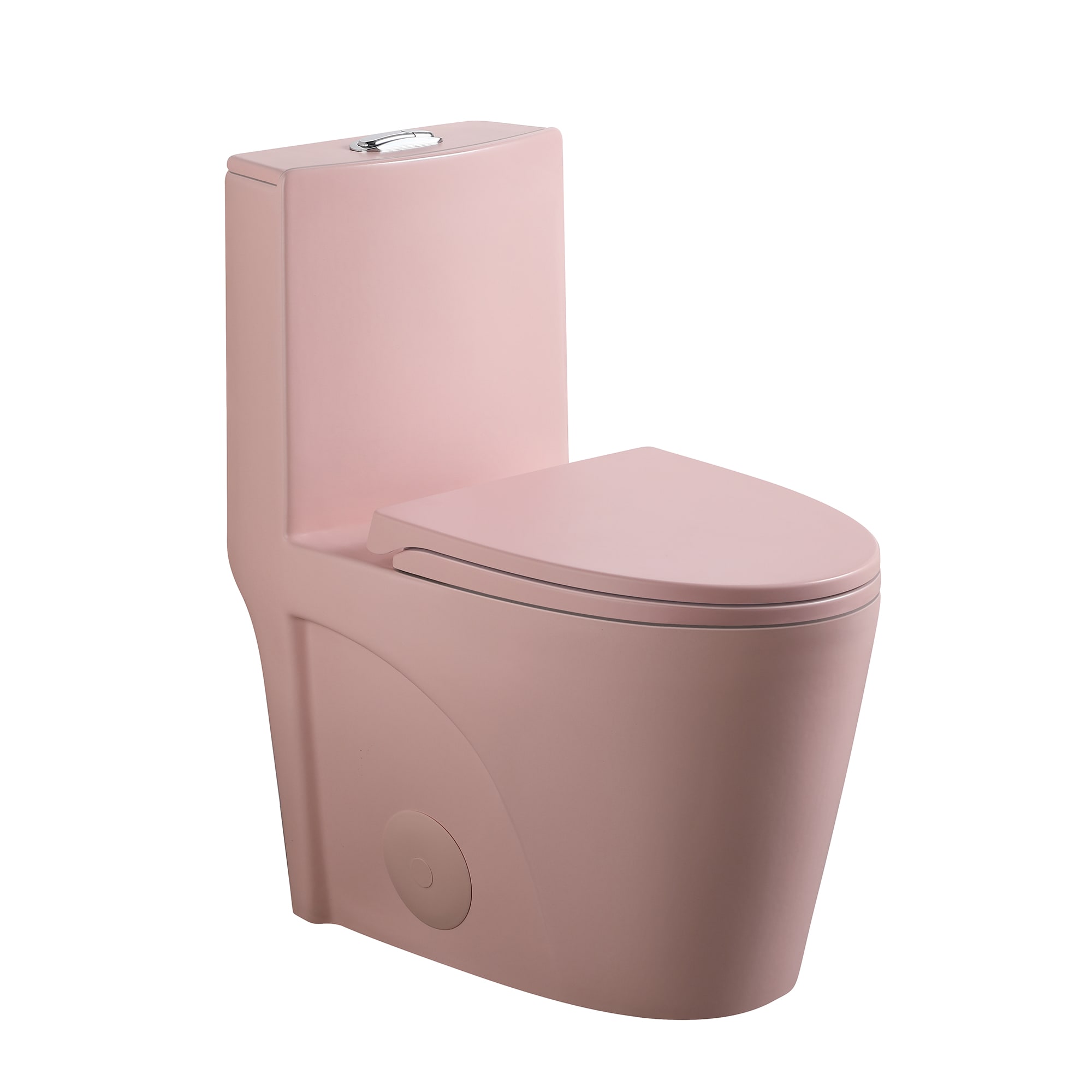 WELLFOR GTLPF-001 Pink Elongated Chair height 12-in Rough-In WaterSense 1.6 GPF Dual Slow Close Feature 1-piece Toilet