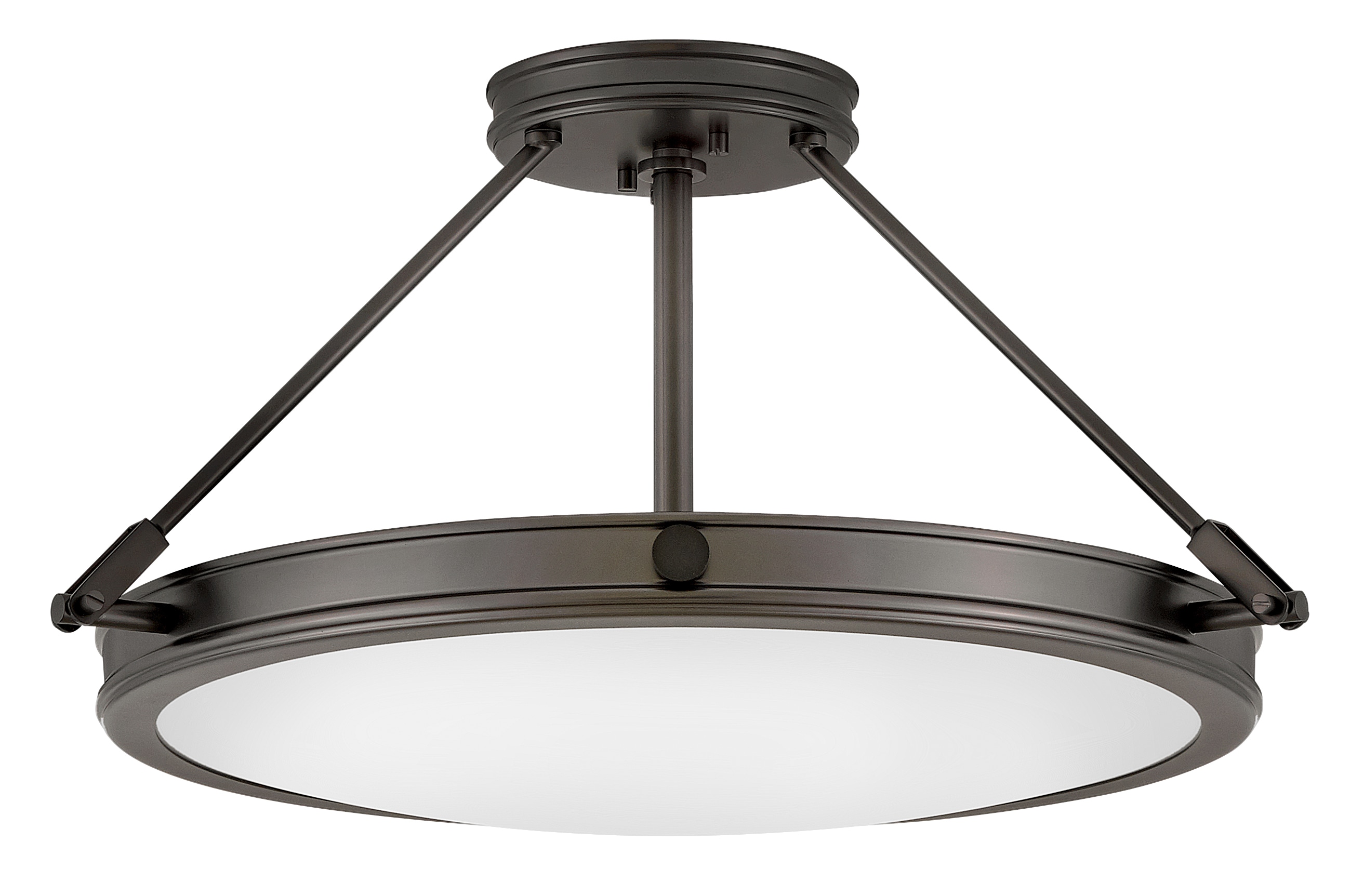 Hinkley 3382BX Collier 4 -Light 22-in Satin Black Semi Flush Mount Light