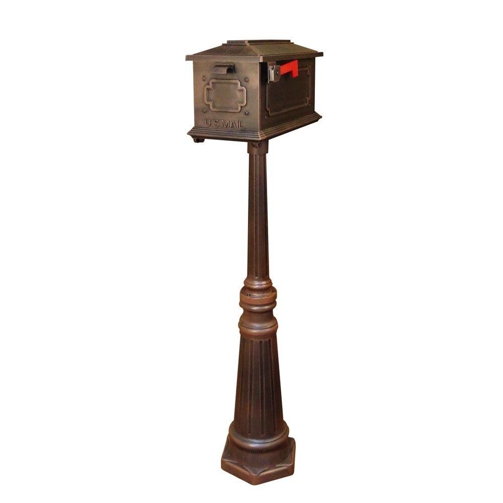  ZX9SPCLL108 SCK-1017-SPK-591-CP Kingston Curbside Mailbox with Tacoma Mailbox Post Unit- Copper