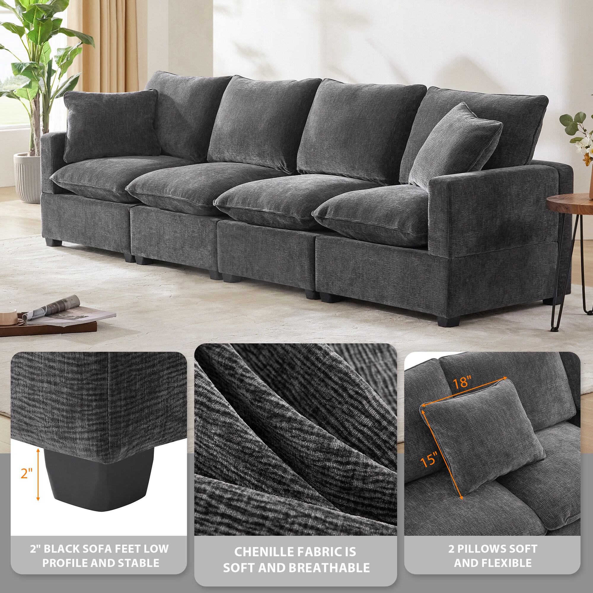 ModernLuxe GS009018AAB Sofas-Loveseats - View #2