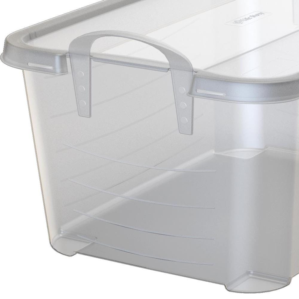 IRIS Stack and Pull Medium 4.75-Gallons (19-Quart) Clear Tote with