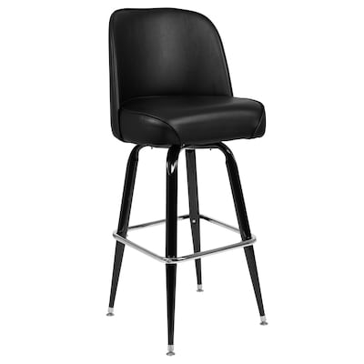 Black Bar Stools At Com, Alec Faux Leather Swivel Barstool 26 Counter Height Black And Gray