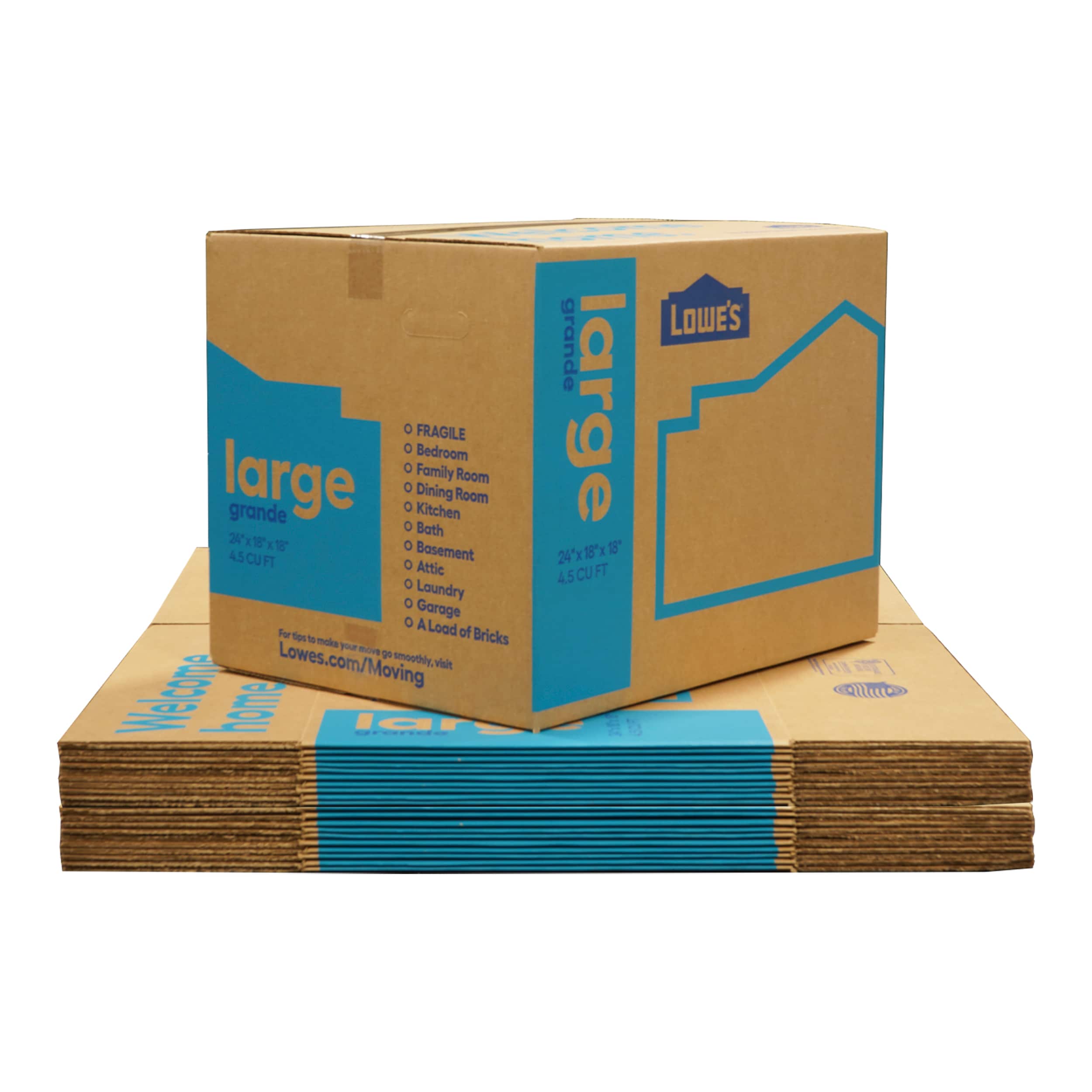 Lowe's 24-in W x 18-in H x 18-in D Classic Large Cardboard Moving Box with  Handle Holes