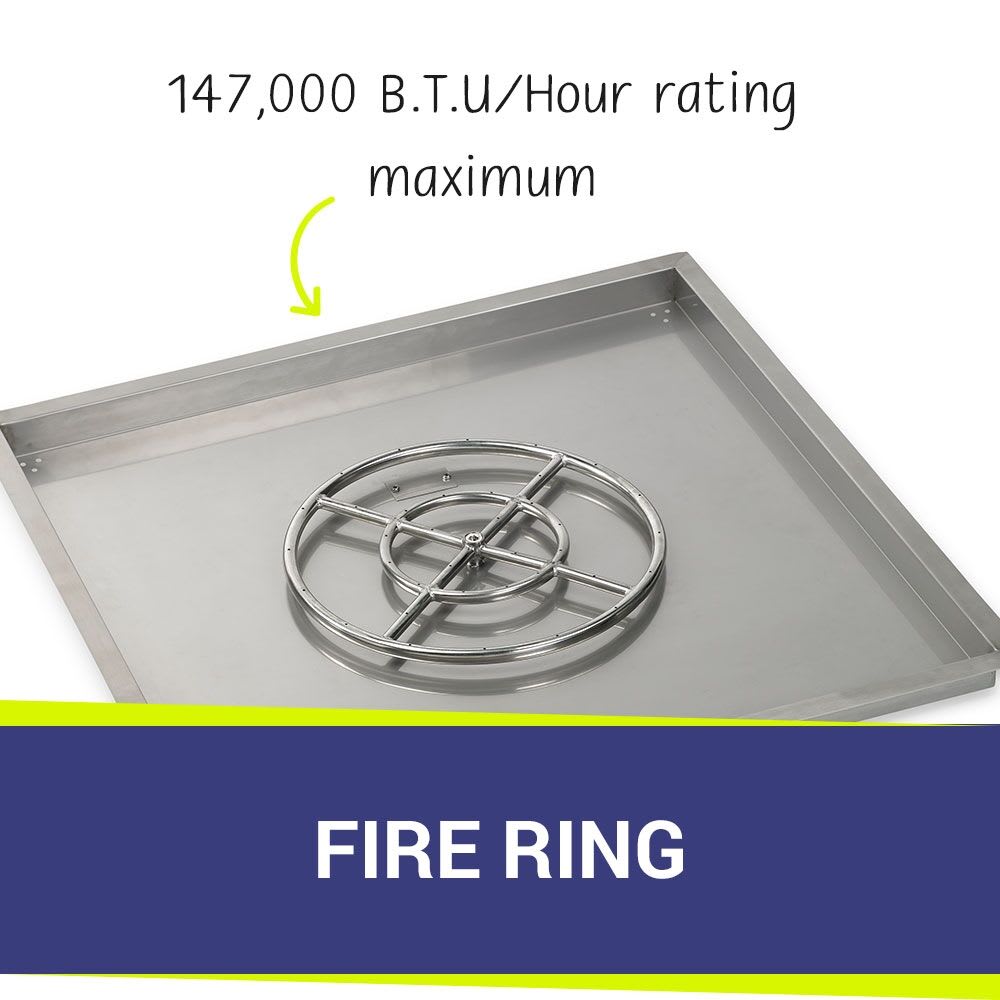 American Fire Glass SS-SQP-36-ASBL Commercial-Fire-Rings - View #3