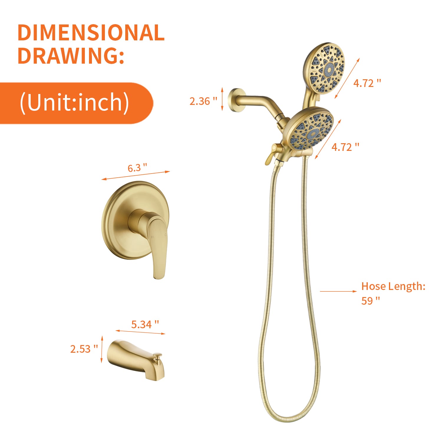 WELLFOR WAQ7006TMB Tub-Shower-Faucets - View #2