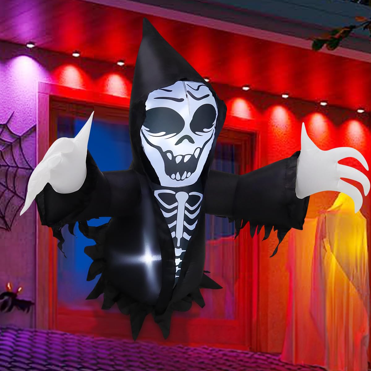 GOOSH DJ-WS-69475 4.3-ft Wall Lighted Grim reaper Inflatable