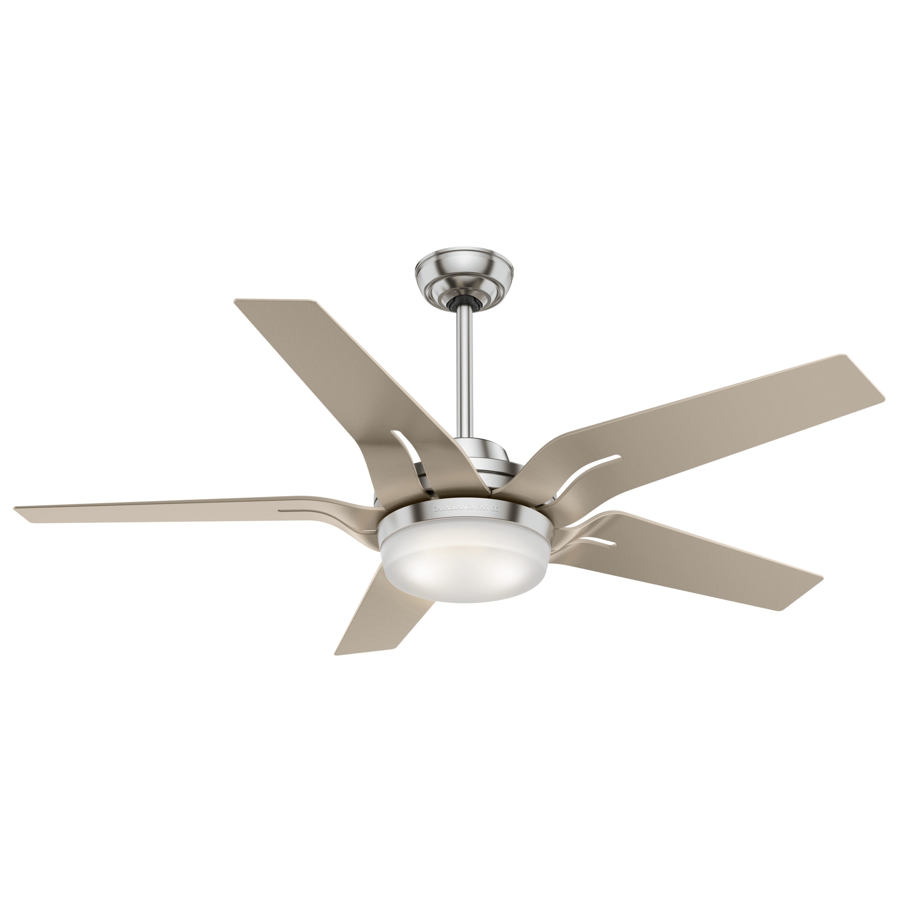 Casablanca 59197 Correne 56-in Integrated LED Brushed Nickel with Champagne Blades Ceiling Fan With Light - Remote Included ( 5 -Blade )