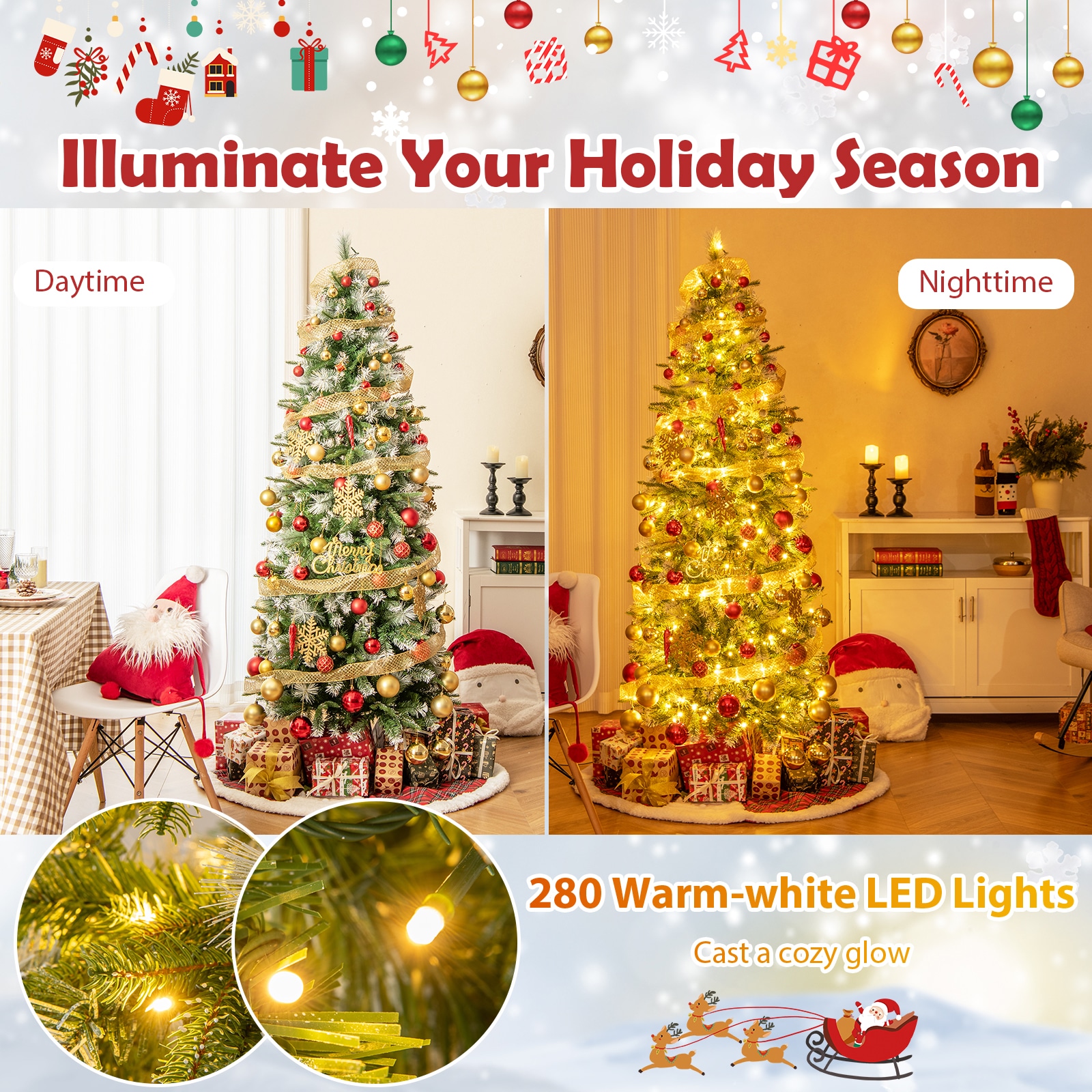 WELLFOR TX-HGY-10018US Artificial-Christmas-Trees - View #10