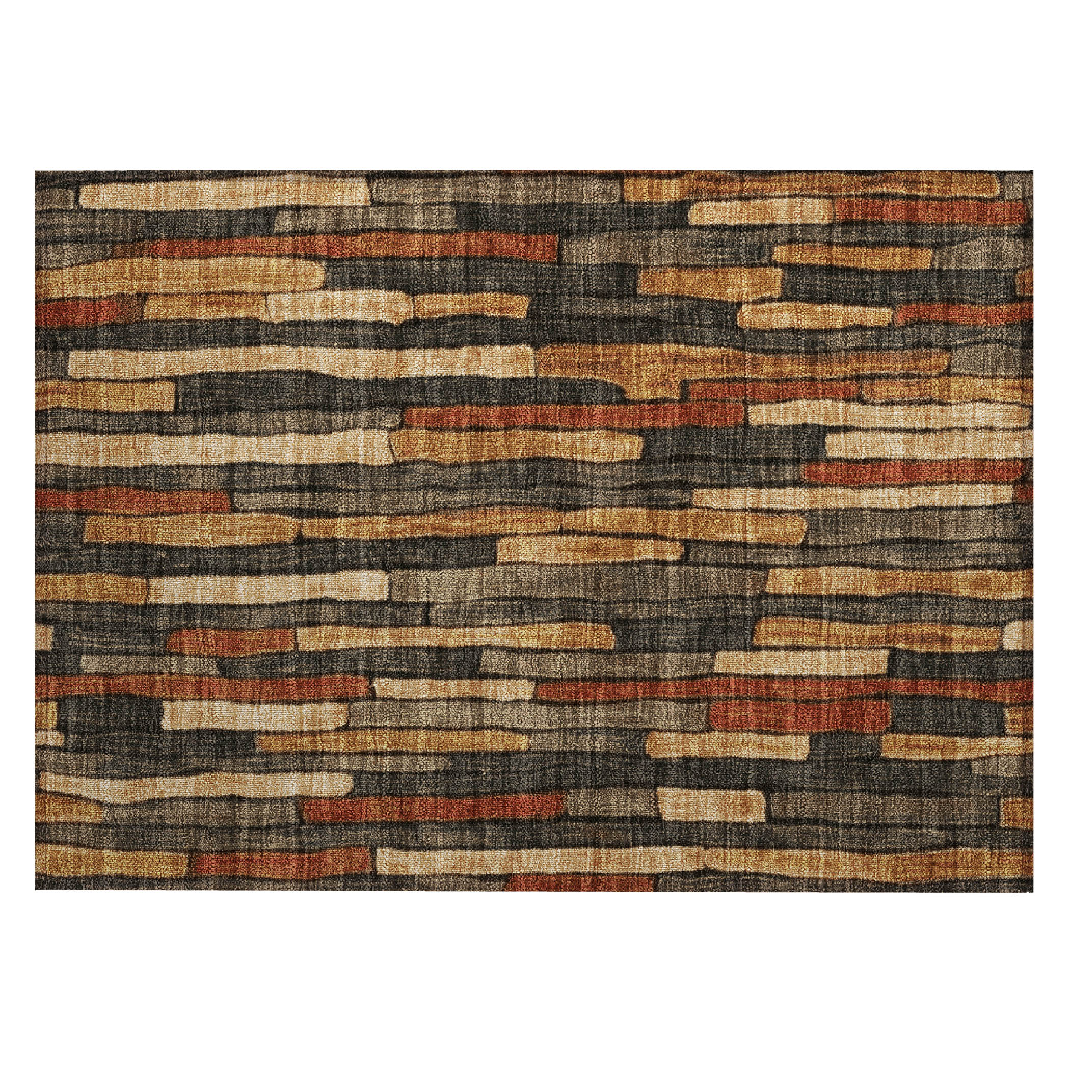 Red and Brown Synthetic Flat Woven Reversible Rug 10' x 14'