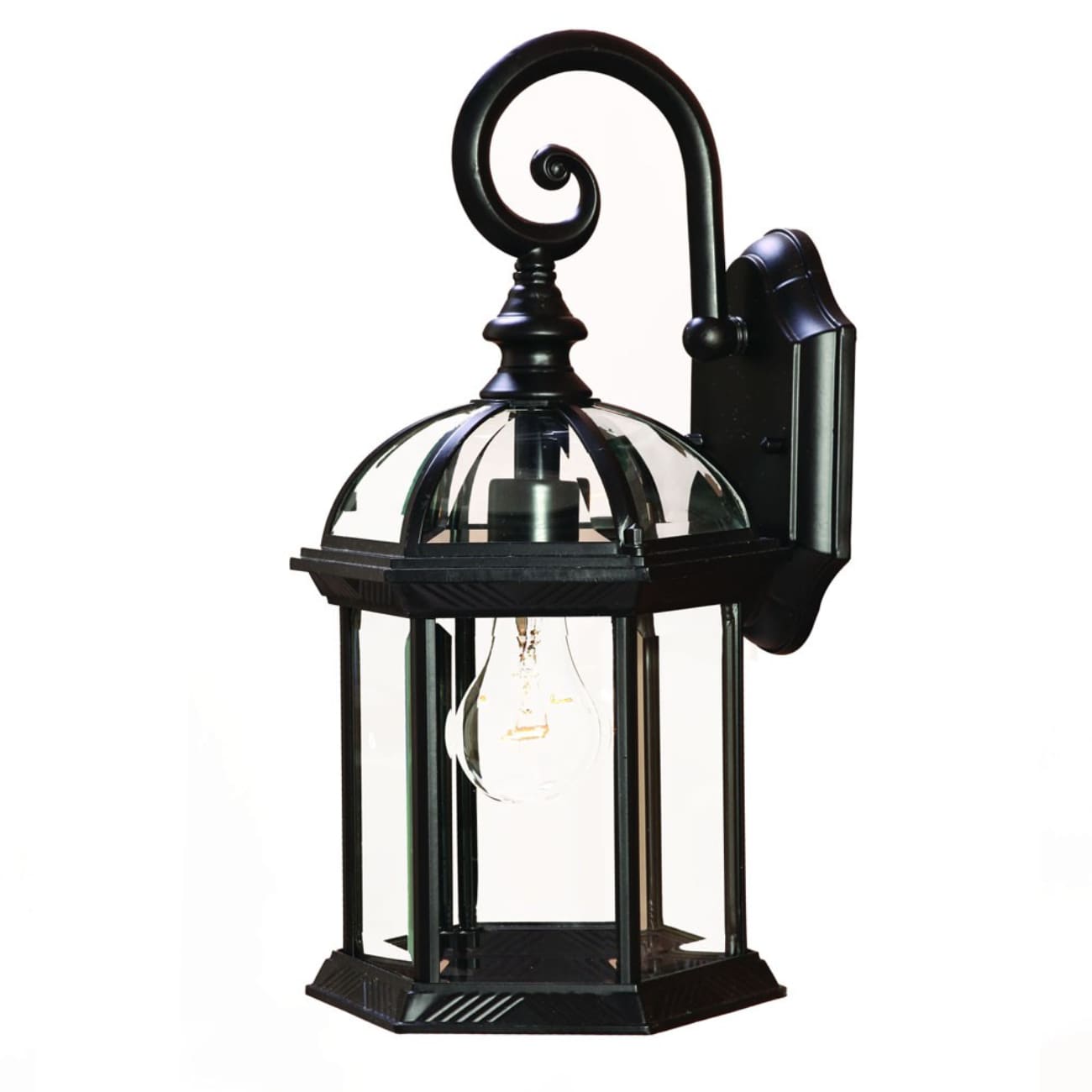HomeRoots 4000398594 1 -Light 16-in H Black Hardwired Outdoor Wall Light