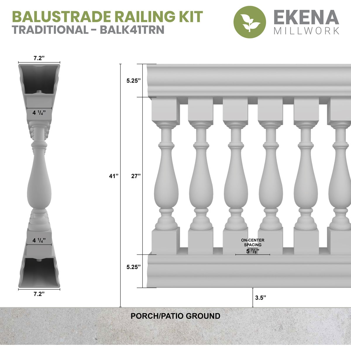 Ekena Millwork BALK41X108TRN railings - View #2