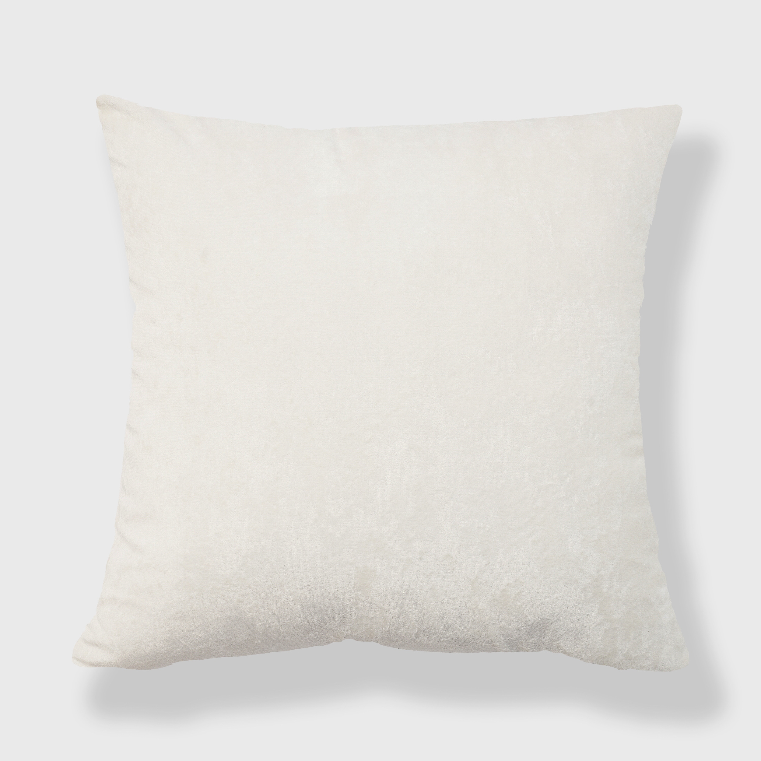 FRESHMINT 202004C17 Affably Crushed Velvet 20-in x 20-in White Square Indoor Decorative Pillow