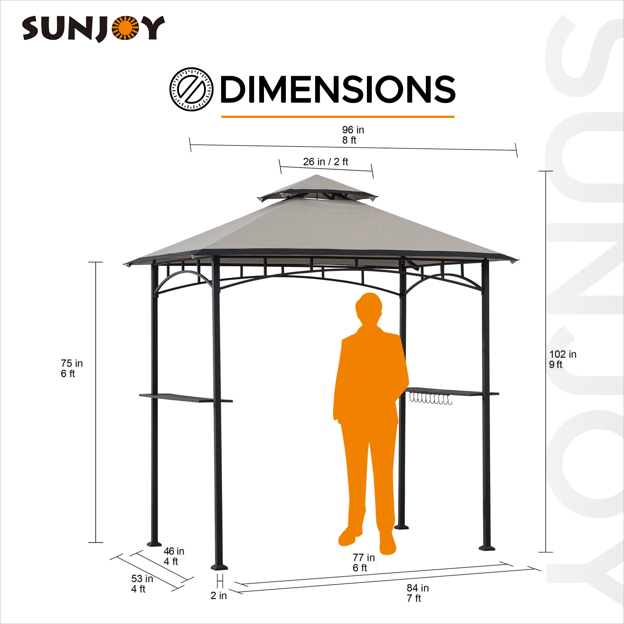 Sunjoy A103002201 Wood-Resin-Gazebos - View #5
