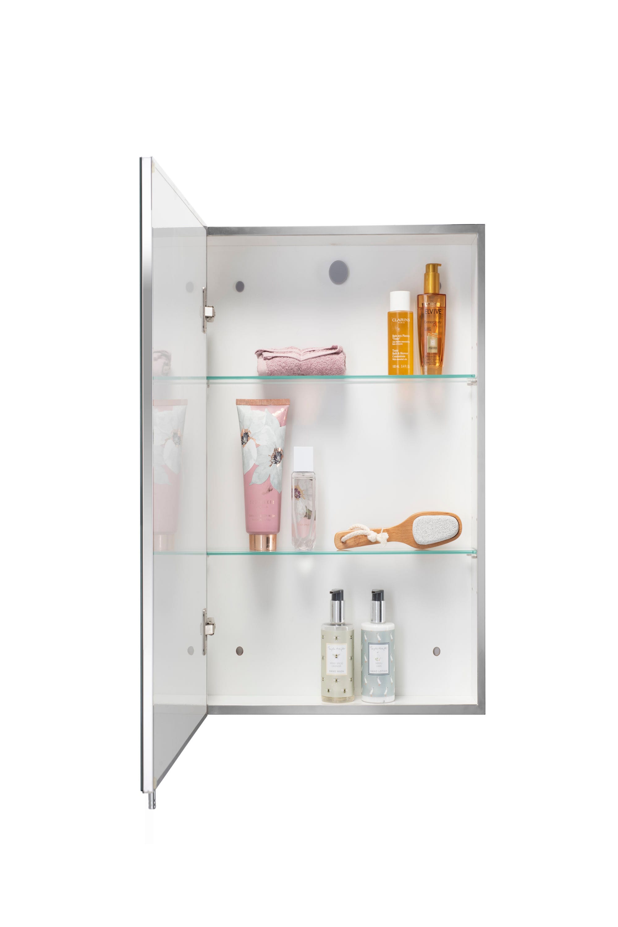 Croydex 16-in x 26-in Surface Mount Polished Stainless Steel Mirrored Medicine Cabinet