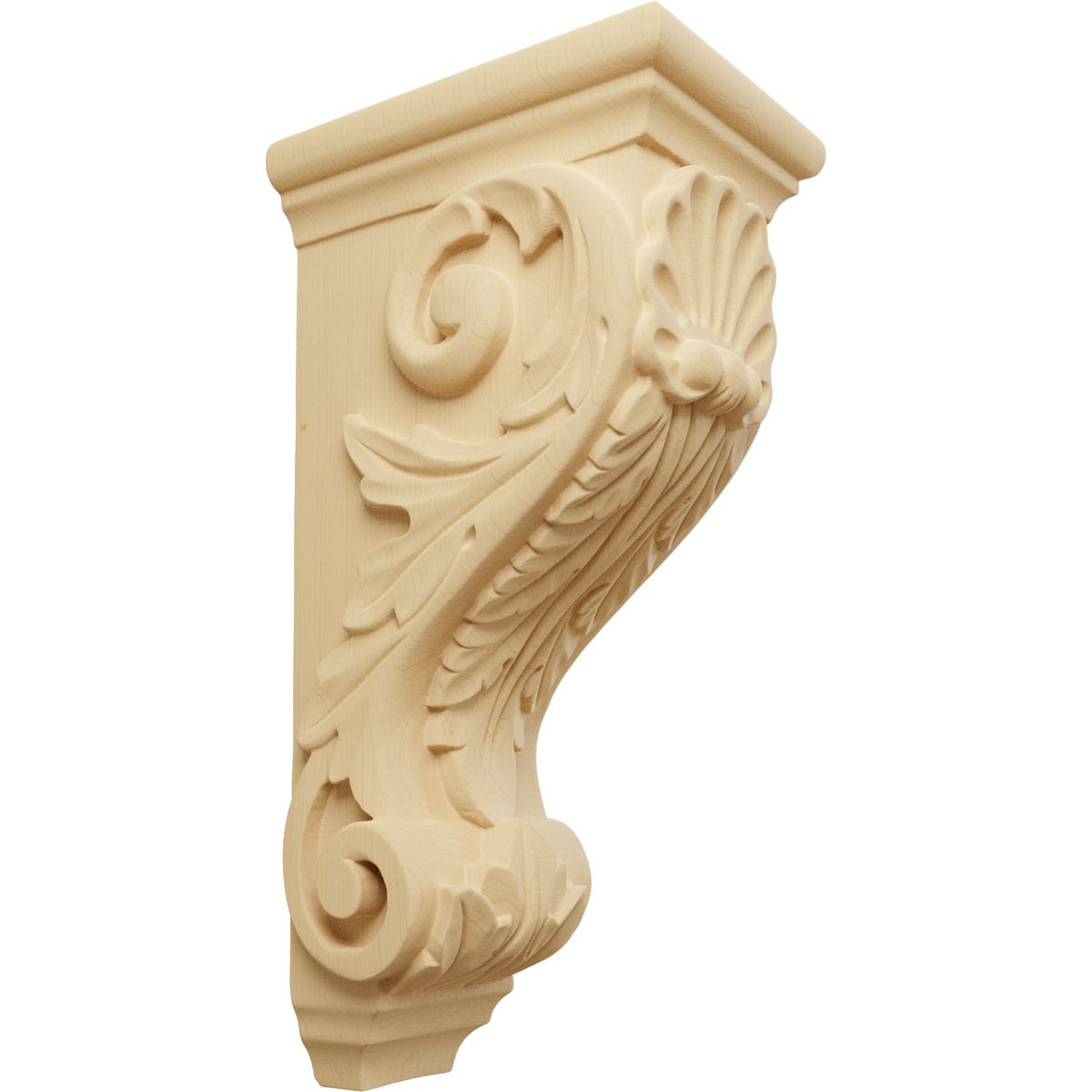 Ekena Millwork CORW05X07X14SHAL 5-in x 7.0-in x 14-in Unfinished Alder Wood Paintable/Stainable Corbel