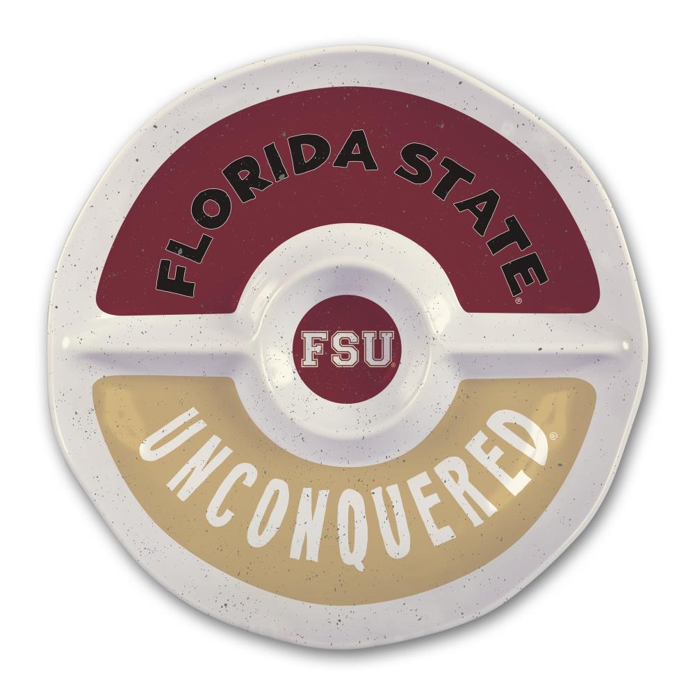 Magnolia Lane 20509 Florida State Seminoles More Than Tailgating 15-in x 15-in Florida State 3 Divided Round Serving Platter