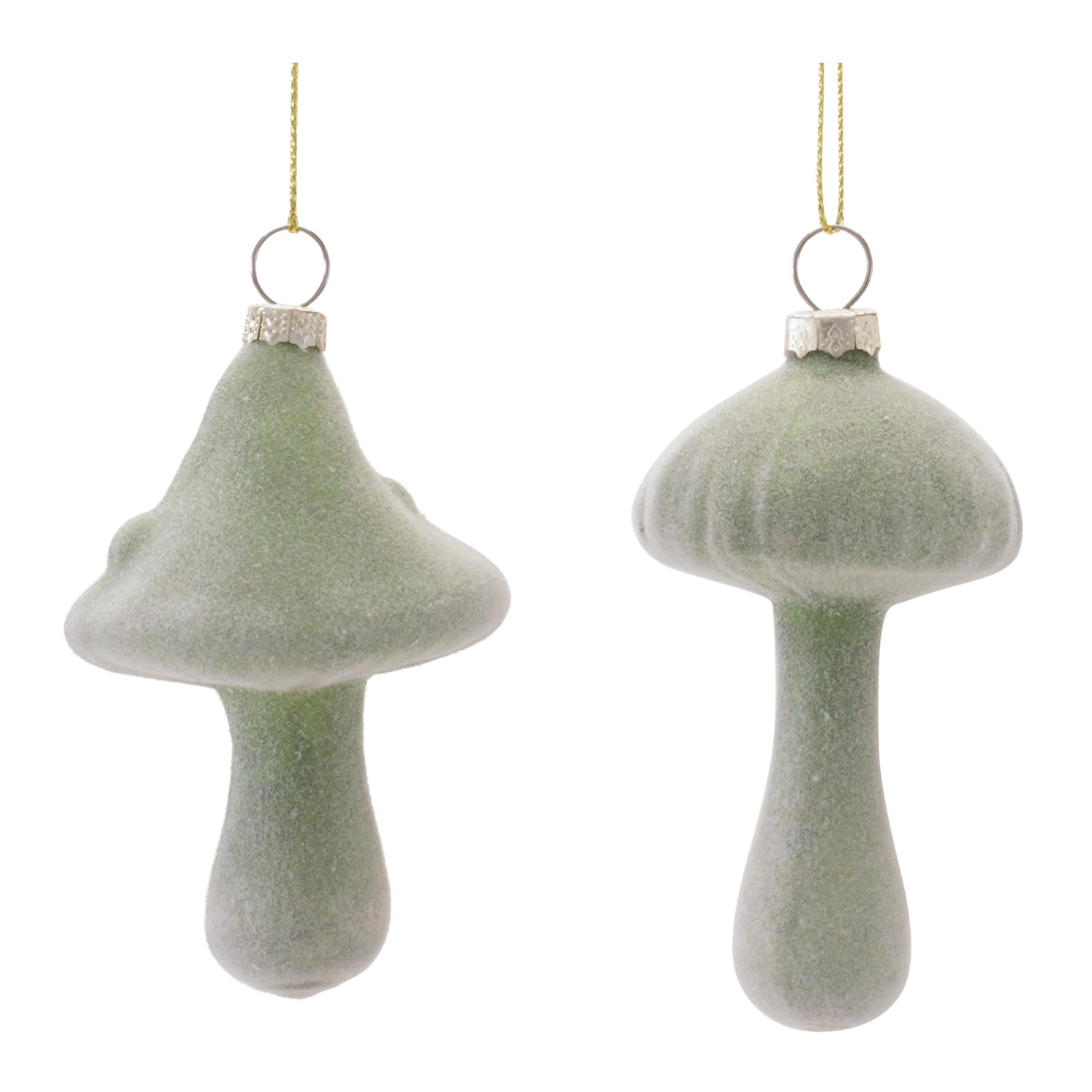 Melrose International Glass Mushroom Ornaments (Set of 12)
