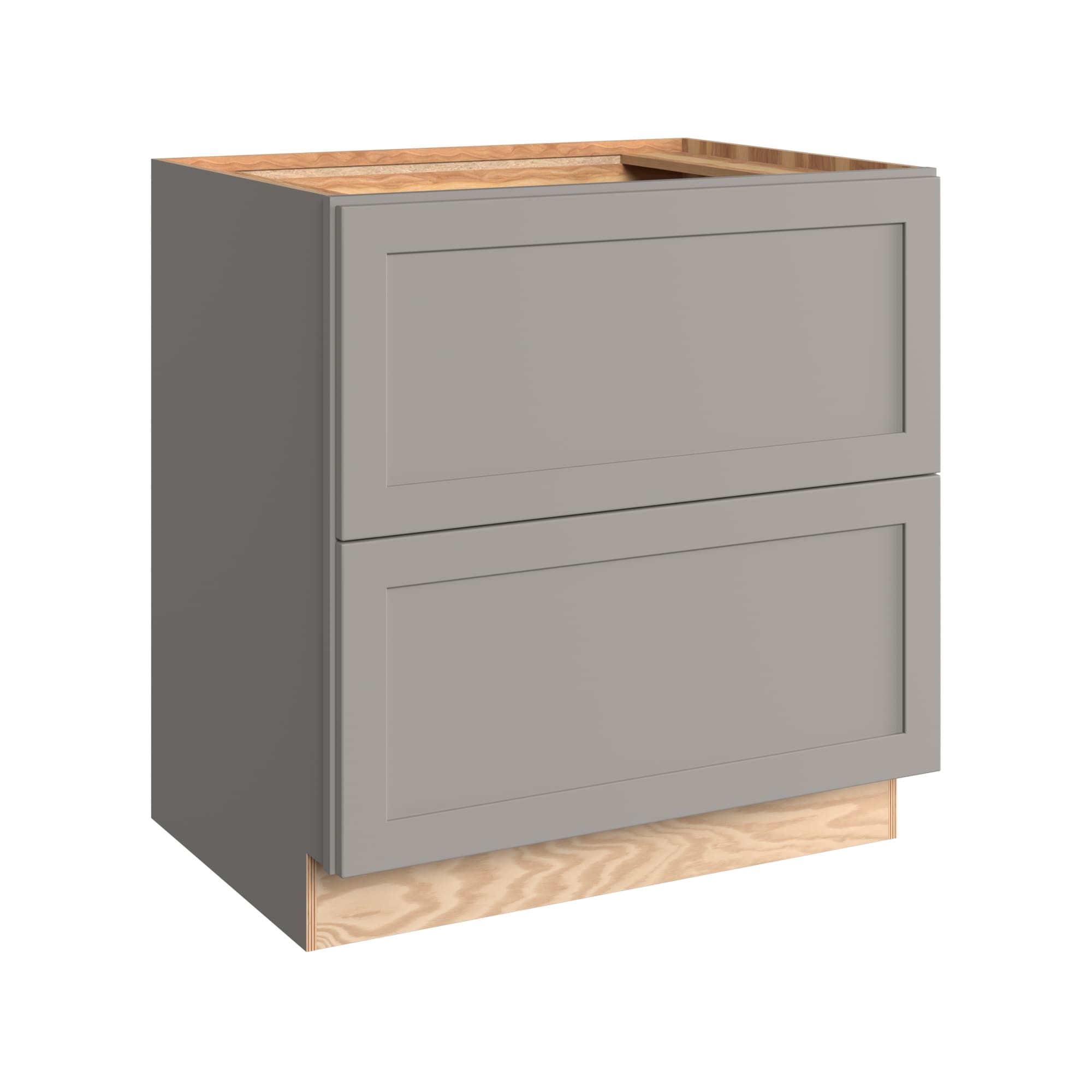 KraftMaid Momentum BPPS33.2G81 Deveron 33-in W x 34.5-in H x 24-in D Pebble Grey 2 -Drawers Drawer Base Fully assembled Plywood Cabinet (Recessed Panel Shaker)