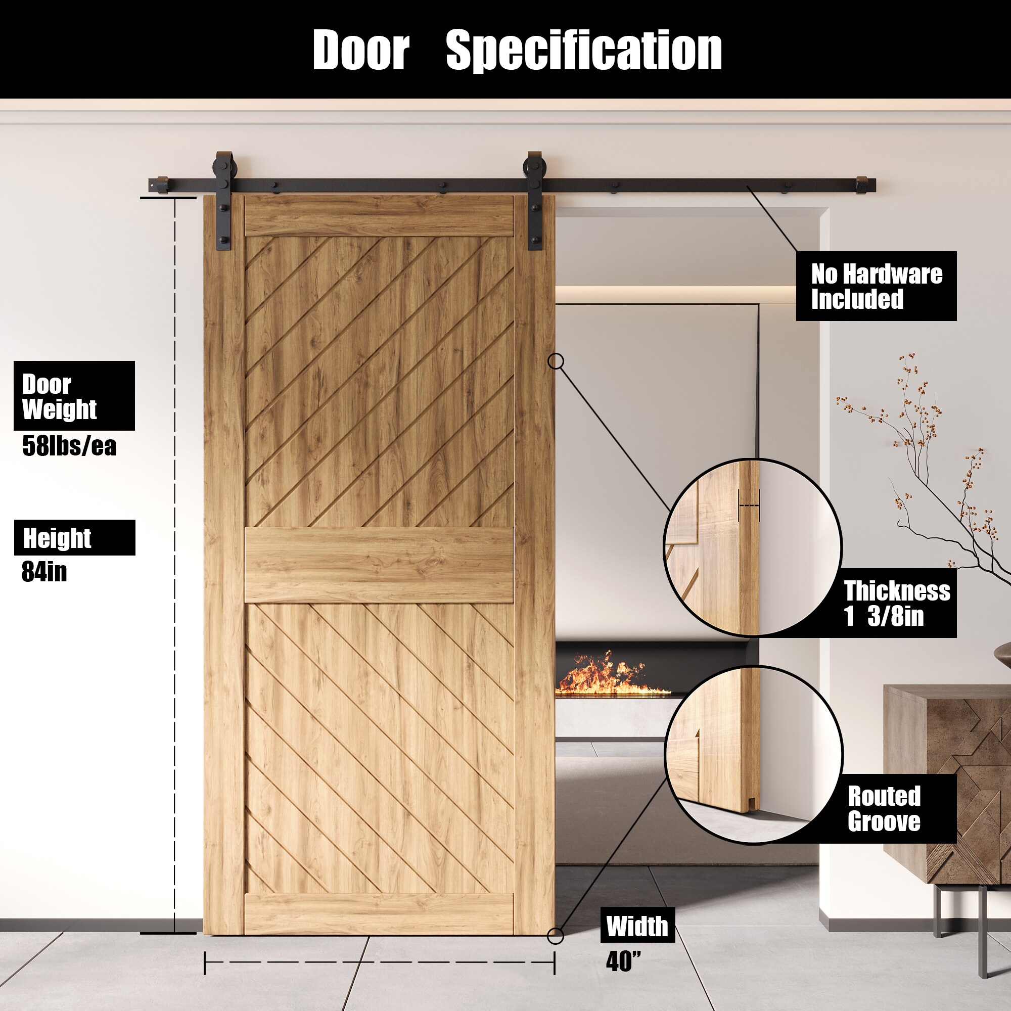 HOMACER XT3-4084 Barn-Doors - View #2