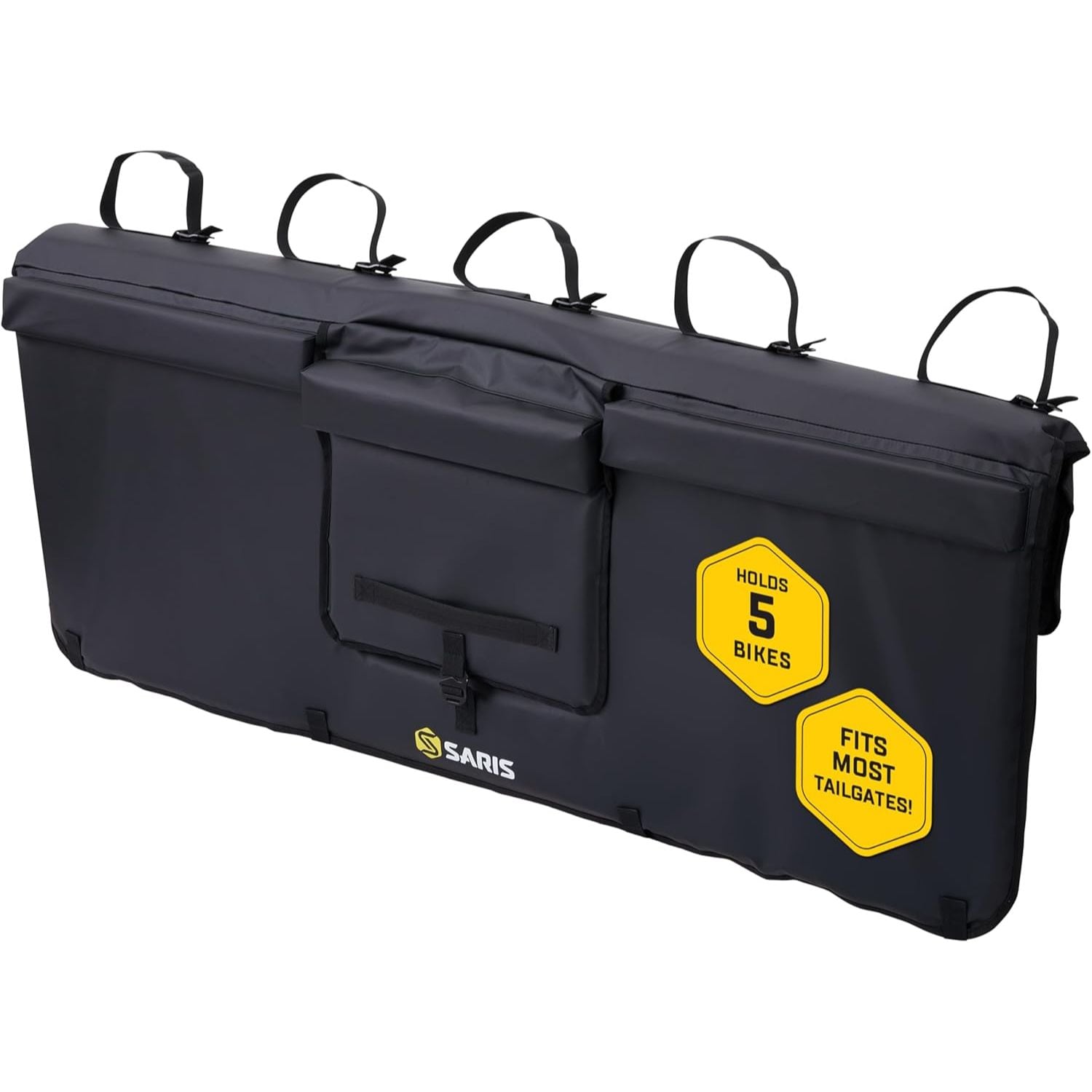 Saris  5 Bike Tailgate Pad for Trucks - Water Resistant Padded Bike Carrier with Backup Camera Access
