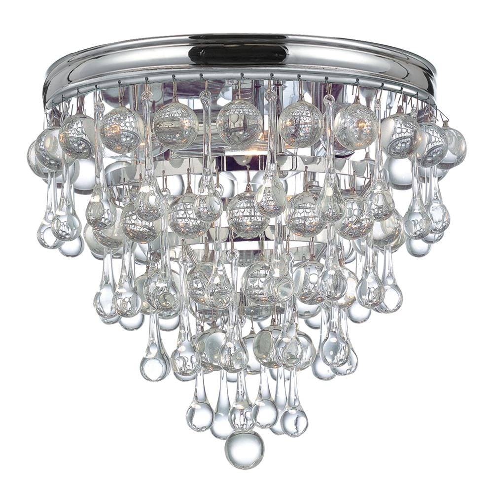 Calypso 3-Light Polished Chrome Crystal Flush Mount