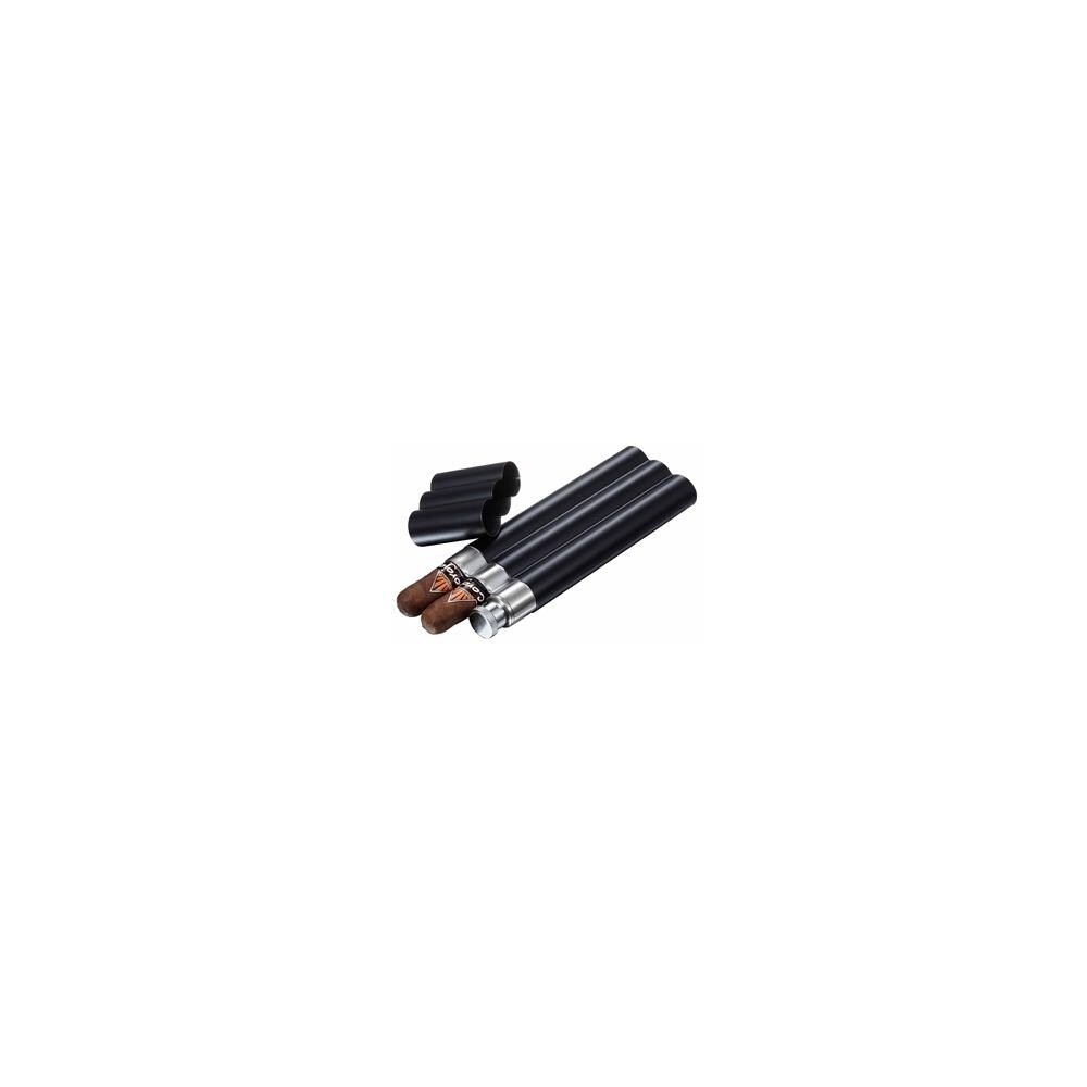 Visol VISOL4351  VCASE1001BK Mastiff Black Matte Cigar Tube and Flask Combo