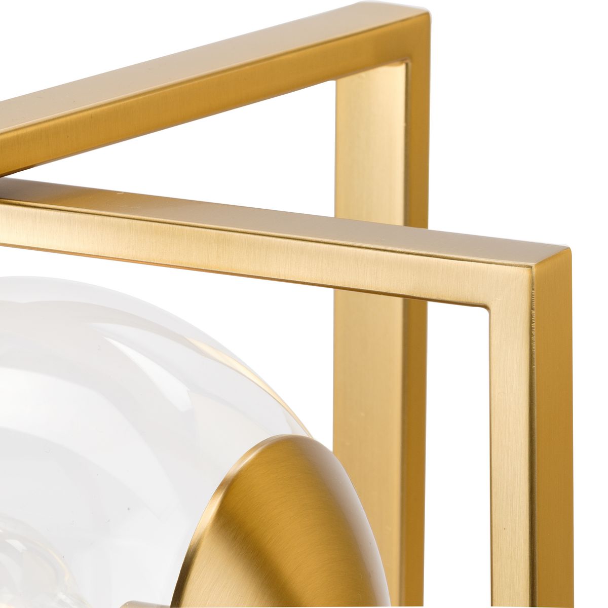 Atwell 10" Modern Brushed Bronze Clear Globe Semi-Flush Mount Light