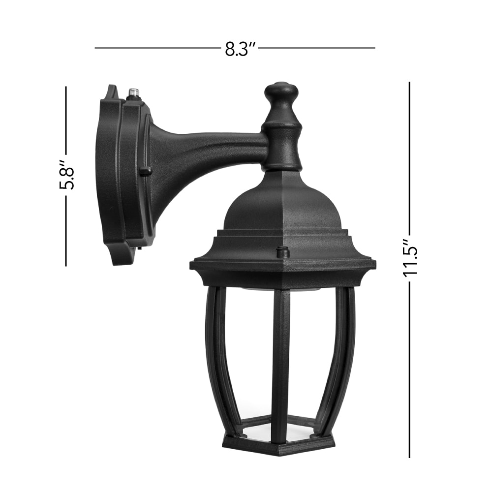 Maxxima Outdoor 11.5-in Black Integrated Outdoor Wall Light in the Outdoor  Wall Lights department at