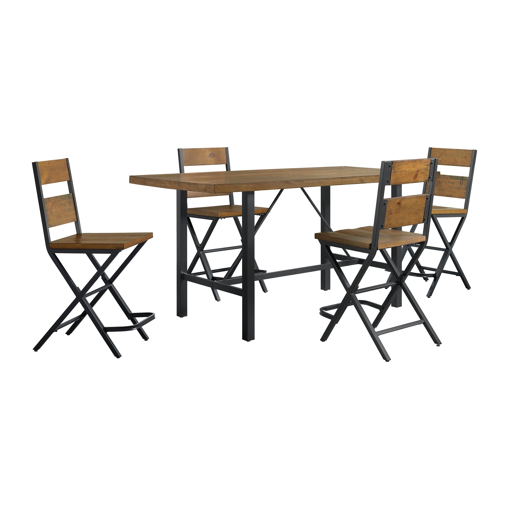Picket House Furnishings CDMT500C5PC Colt Brown Contemporary/Modern Dining Room Set with Rectangular Table (Seats 4)
