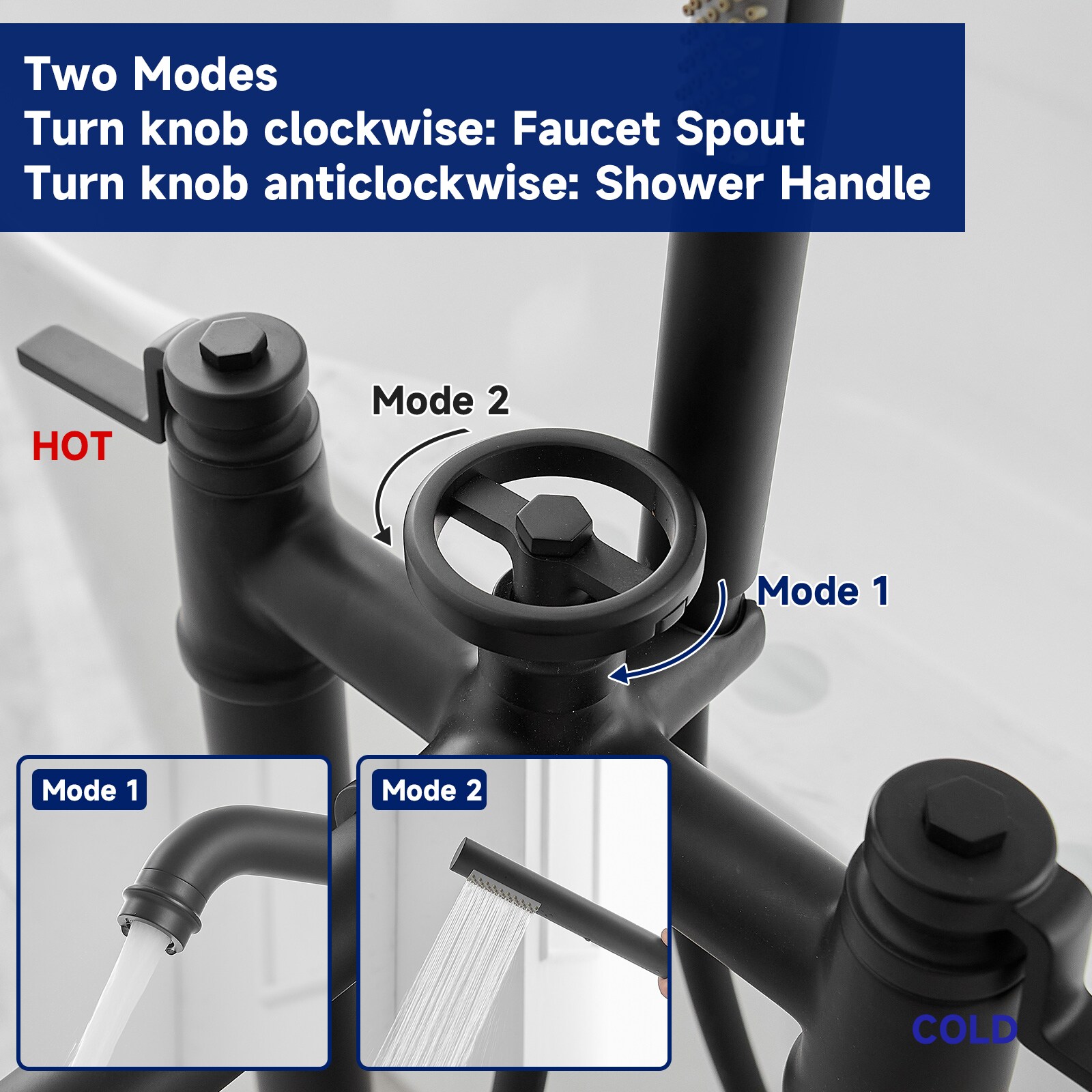 BWE C-7016-BLACK Roman-Tub-Faucets - View #6