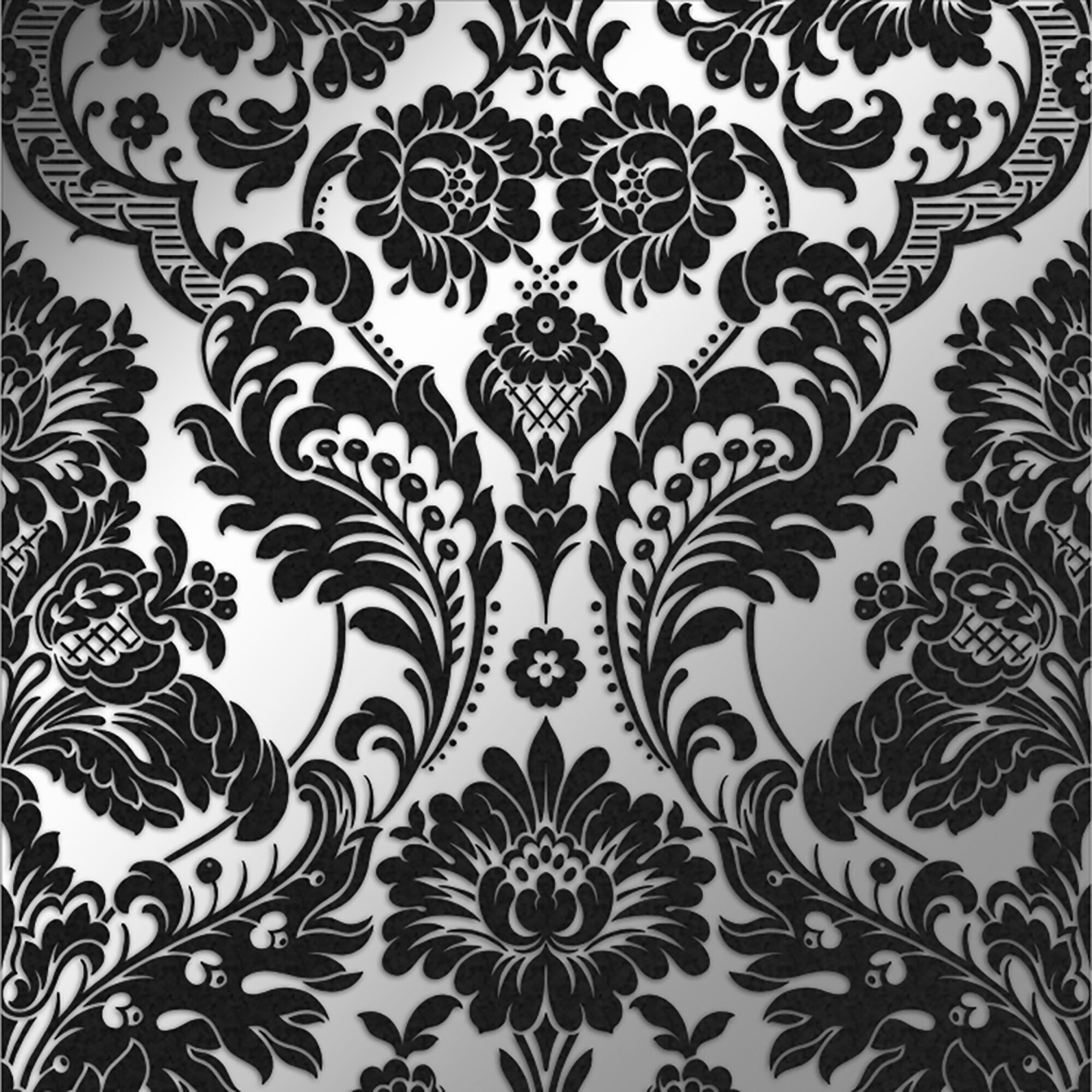 Graham & Brown 10456294 Exclusives 20.5-Inches Black and Silver Non-woven Textured Damask 56-Sq. Feet Unpasted Paste the wall Wallpaper Sample