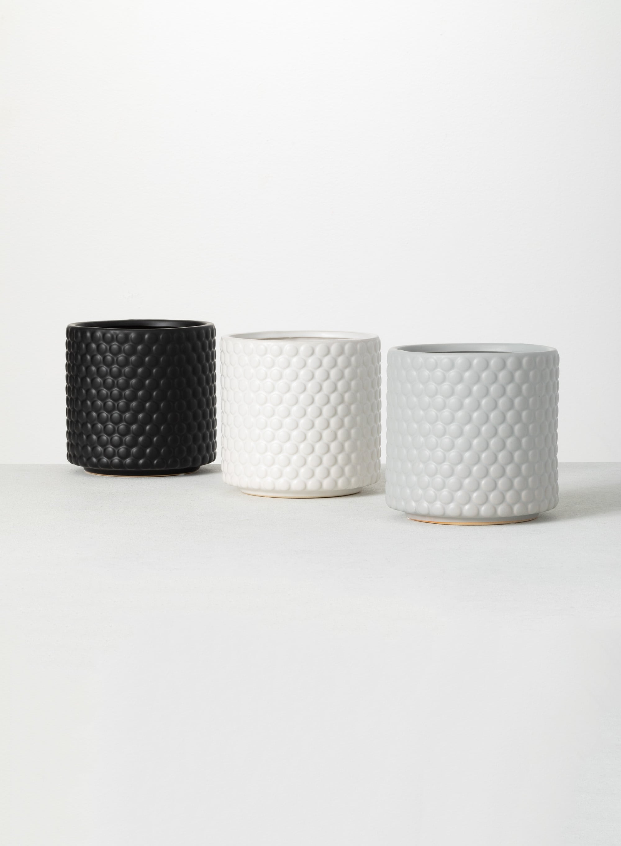 Sullivans CM2969 3 -Pack Round 6.0-in W Small Multiple colors/finishes Ceramic Indoor Planter with Drainage Holes