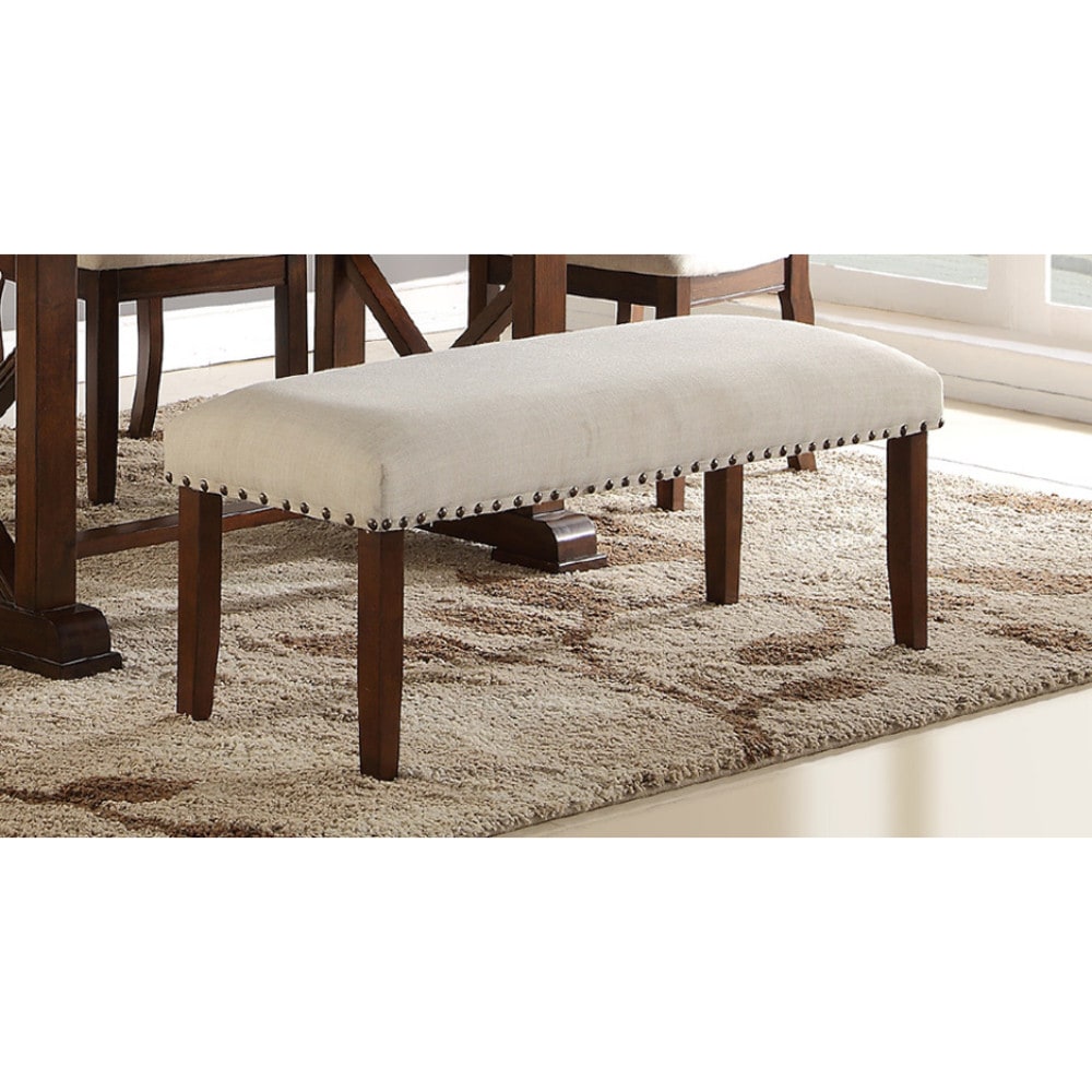 Benzara Casual Brown And Cream Accent Bench 48-in X 17-in X 18-in At ...