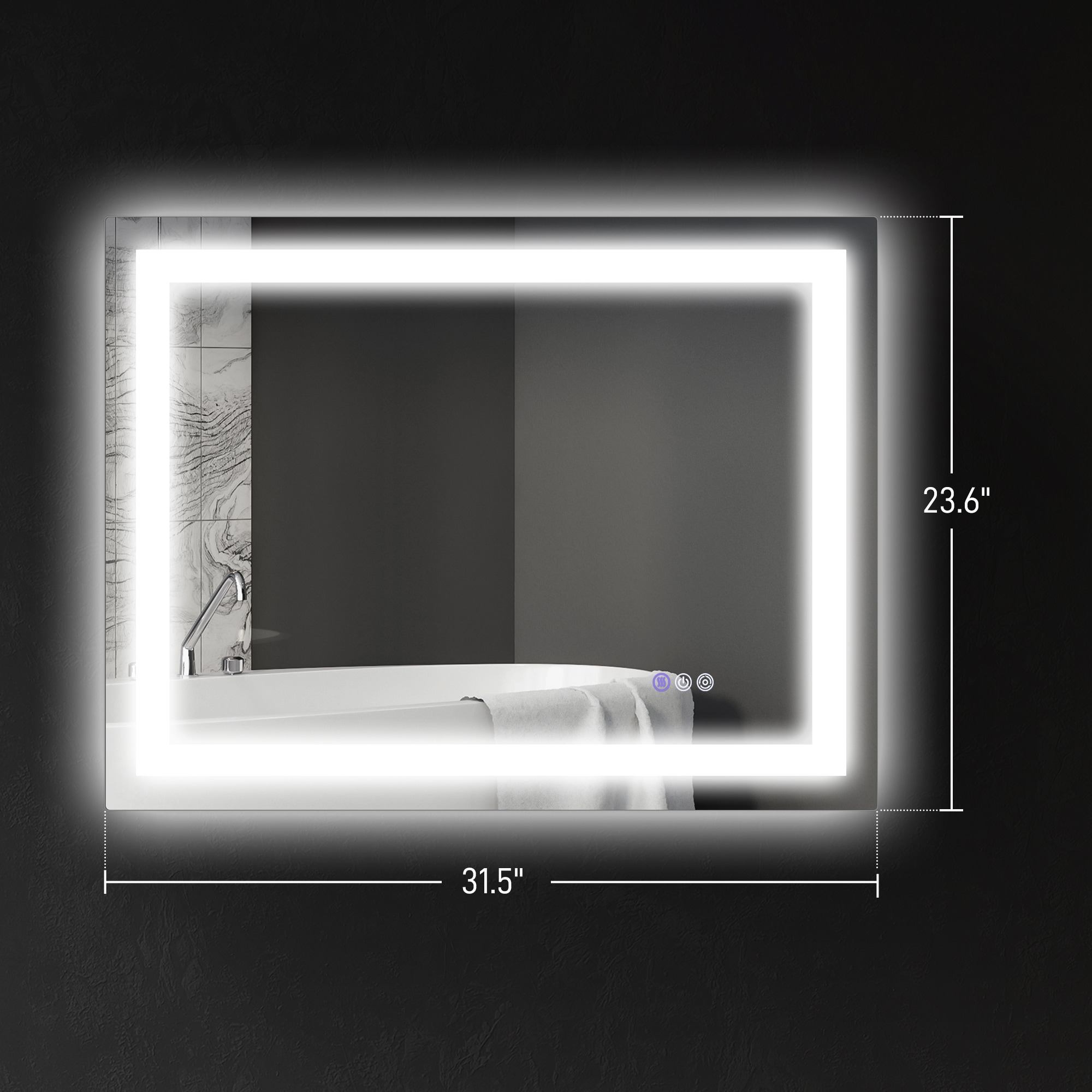 HomCom 834-700V80CR Framed-Bath-Mirrors - View #3